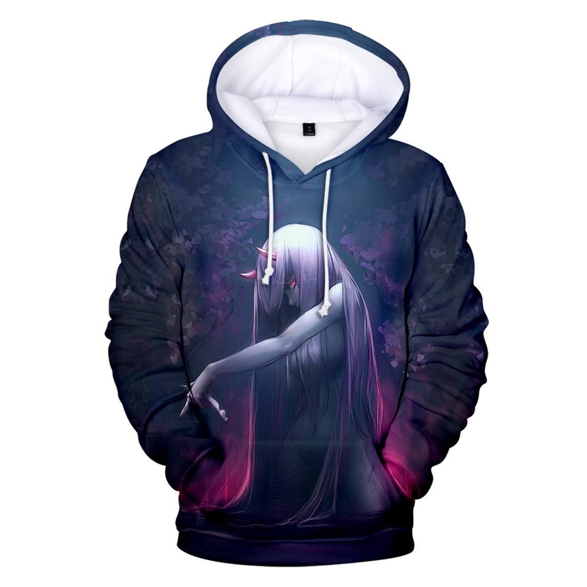 Zero Two Darling in The Franxx 3D Printed Anime Hoodie - Stylish Crewneck Pullover Sweater for Casual Wear & Cosplay | Perfect for Anime Fans, Conventions & Everyday Fashion