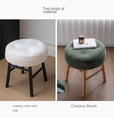 Premium Oak Solid Wood Makeup Stool - Scandinavian Light Luxury Vanity Bench with Backrest, Perfect for Dressing Table, Bedroom & Bathroom Decor