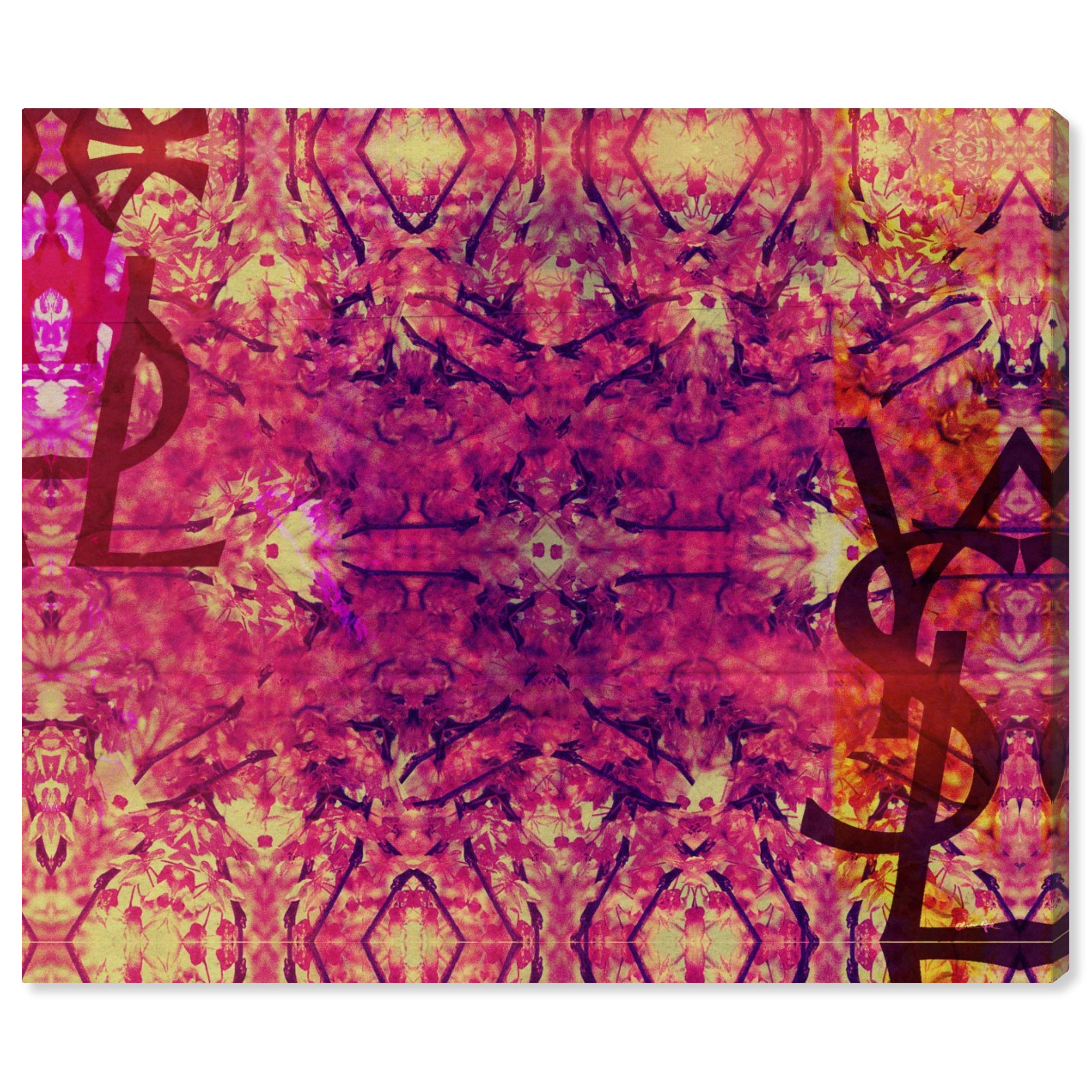 Oliver Gal Abstract Wall Art Canvas Print 'Jardin Majorelle Pink' - 16x13 Inch Yellow Modern Home Decor for Living Room, Bedroom & Office