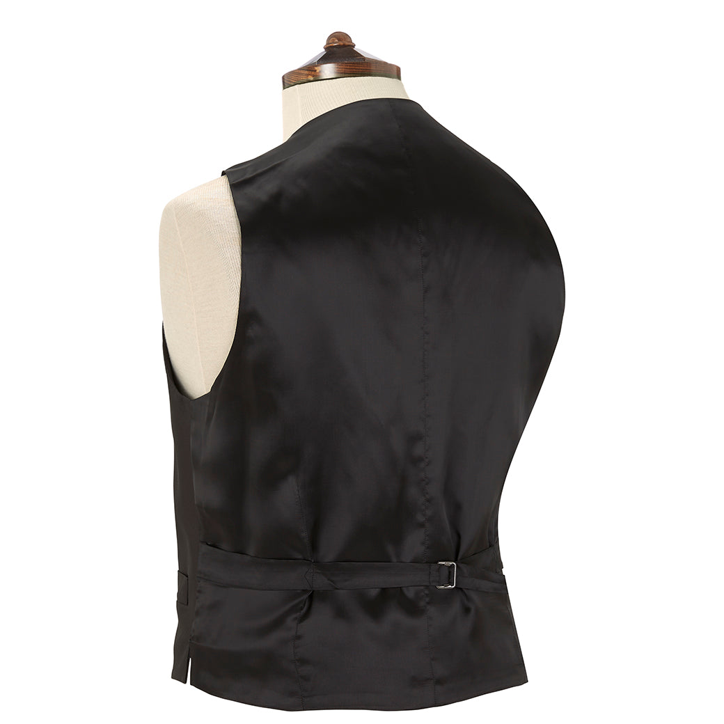 Premium Hudson Black Grosgrain Silk & Cotton Waistcoat for Men | Formal & Business Attire | Wedding, Office & Special Occasions