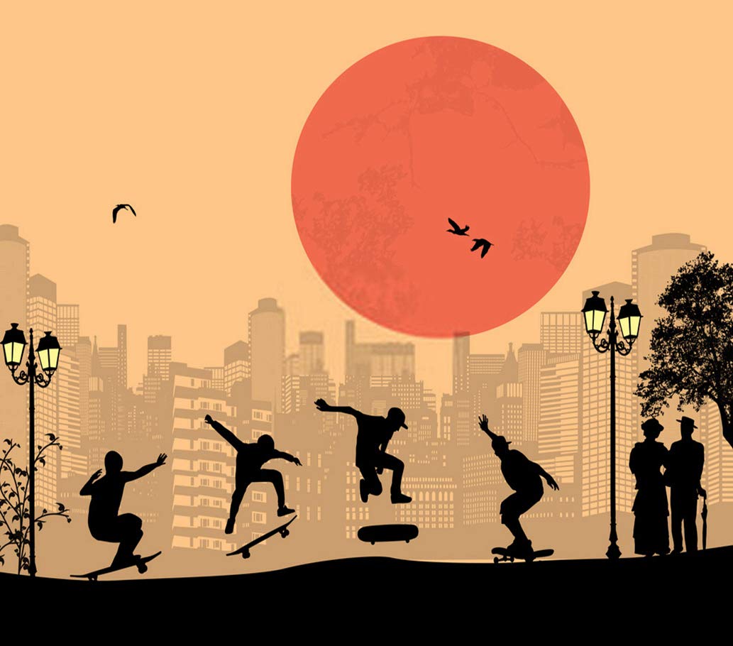 5D Diamond Painting Kit - Skateboard Silhouette Art, 16