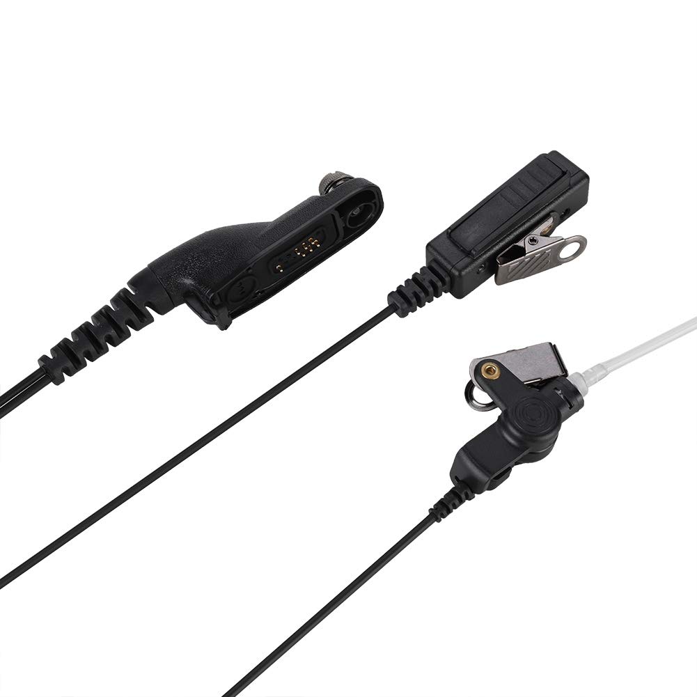 Black ABS Air Tube Earpiece Headset with Microphone - Secure Communication Device for Bodyguards, HAM Radio Enthusiasts & Security Professionals | Ideal for Covert Operations, Event Security & Two-Way Radio Use