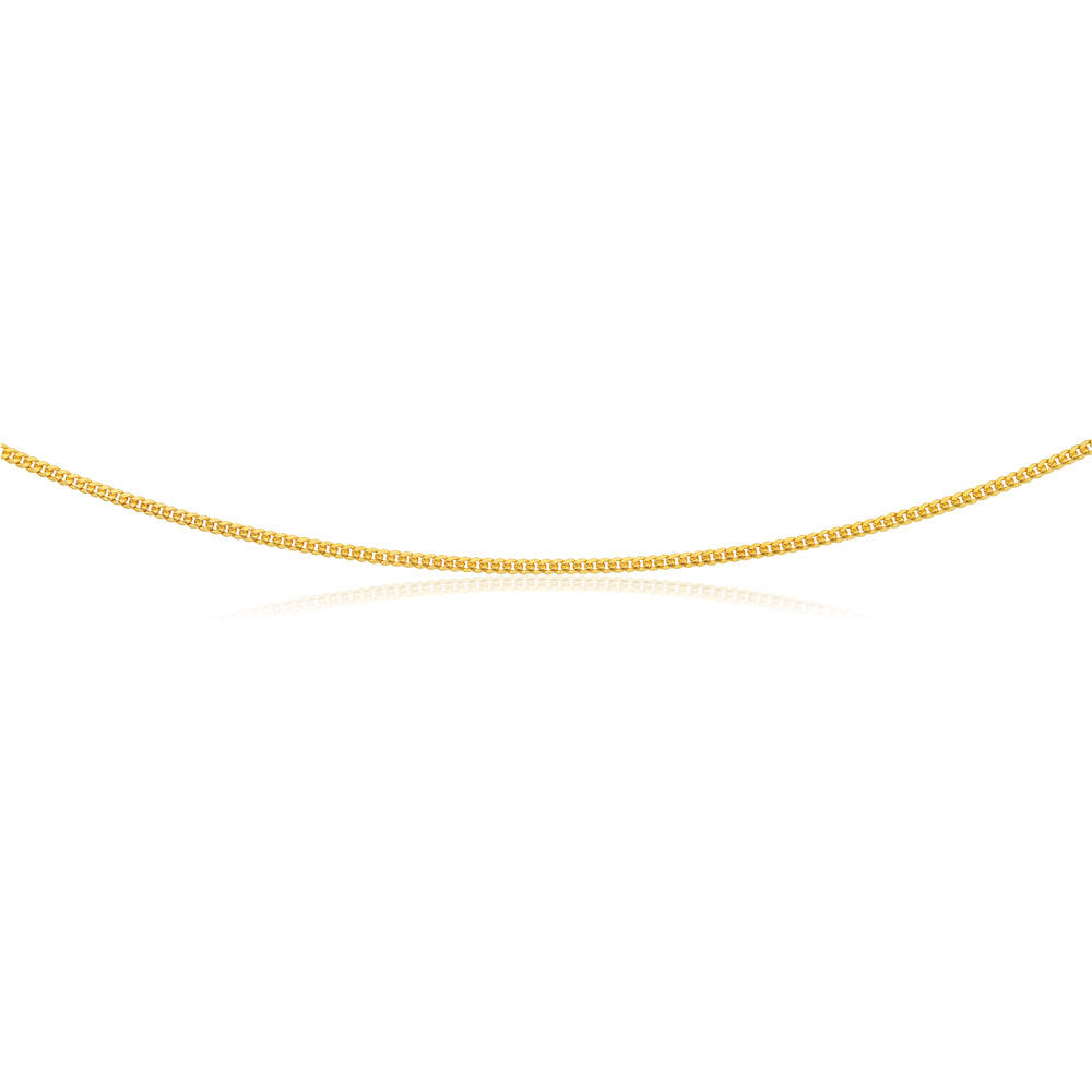 9ct Gold Filled Curb Chain Necklace 40cm (16 Inch) 60 Gauge - Durable & Tarnish-Free Jewelry for Women, Perfect for Layering, Everyday Wear & Gift Giving
