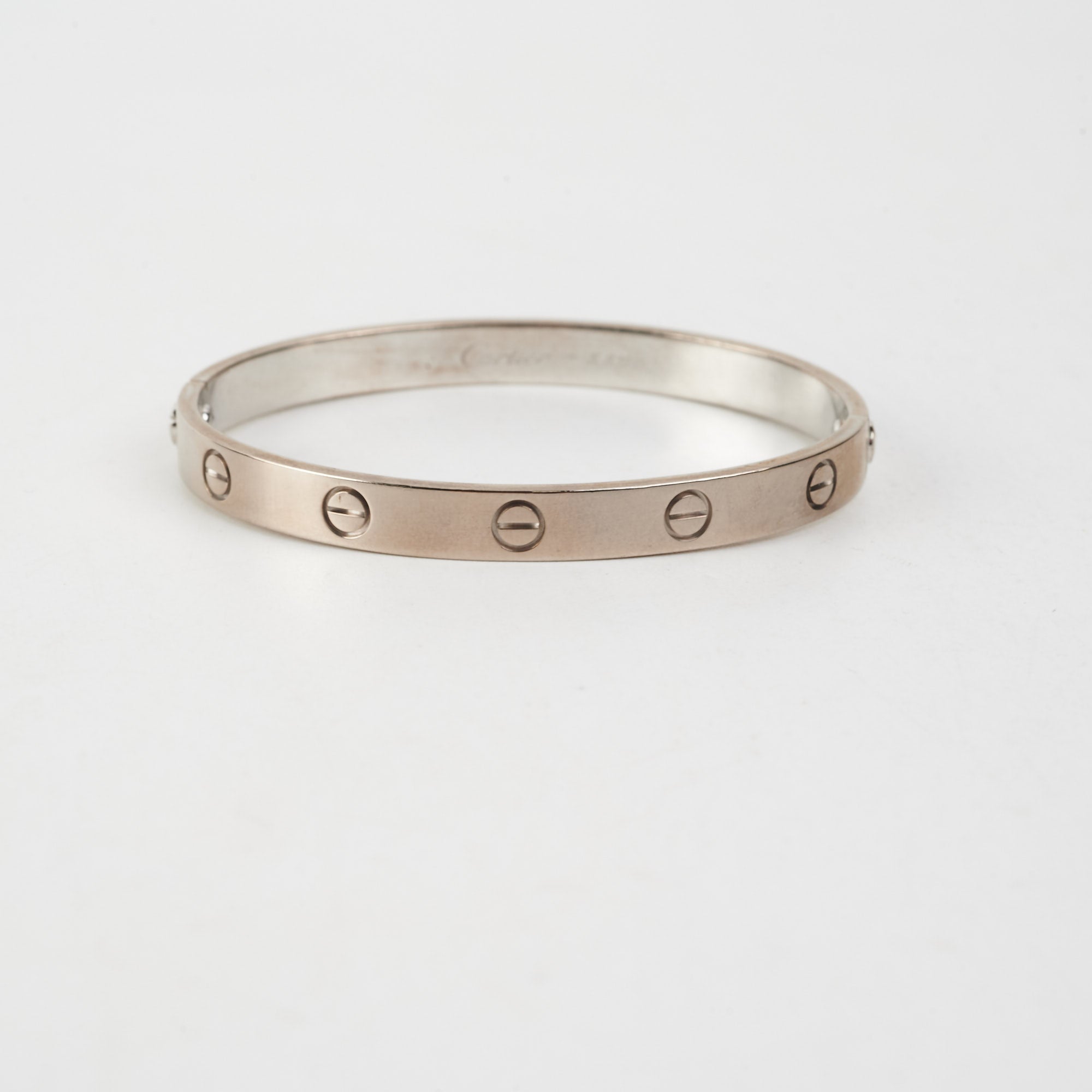 Cartier Love Bracelet in 18K White Gold - Size 17 with Classic Screw Design | Luxury Jewelry for Women, Anniversary Gifts & Special Occasions