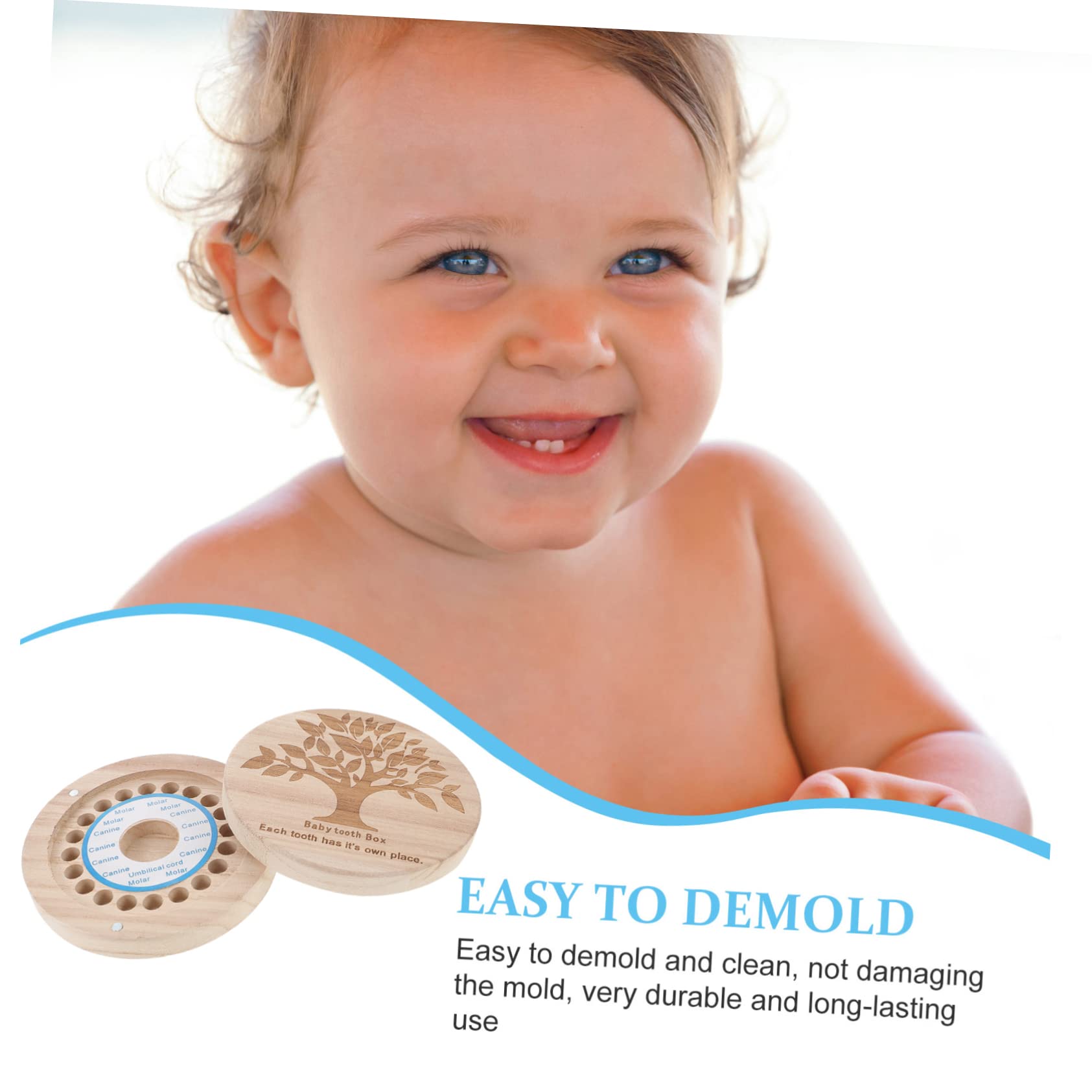**ifundom Wooden Baby Teeth Keepsake Box - Organizer for Lost Teeth, First Tooth & Milestone Memories - Perfect Baby Shower Gift & Childhood Memento Storage**    *(Use Case: Safely store baby's lost teeth, first tooth, or milestone keepsakes in this charming wooden box. Ideal for baby showers, memory preservation, and sentimental gift-giving.)*