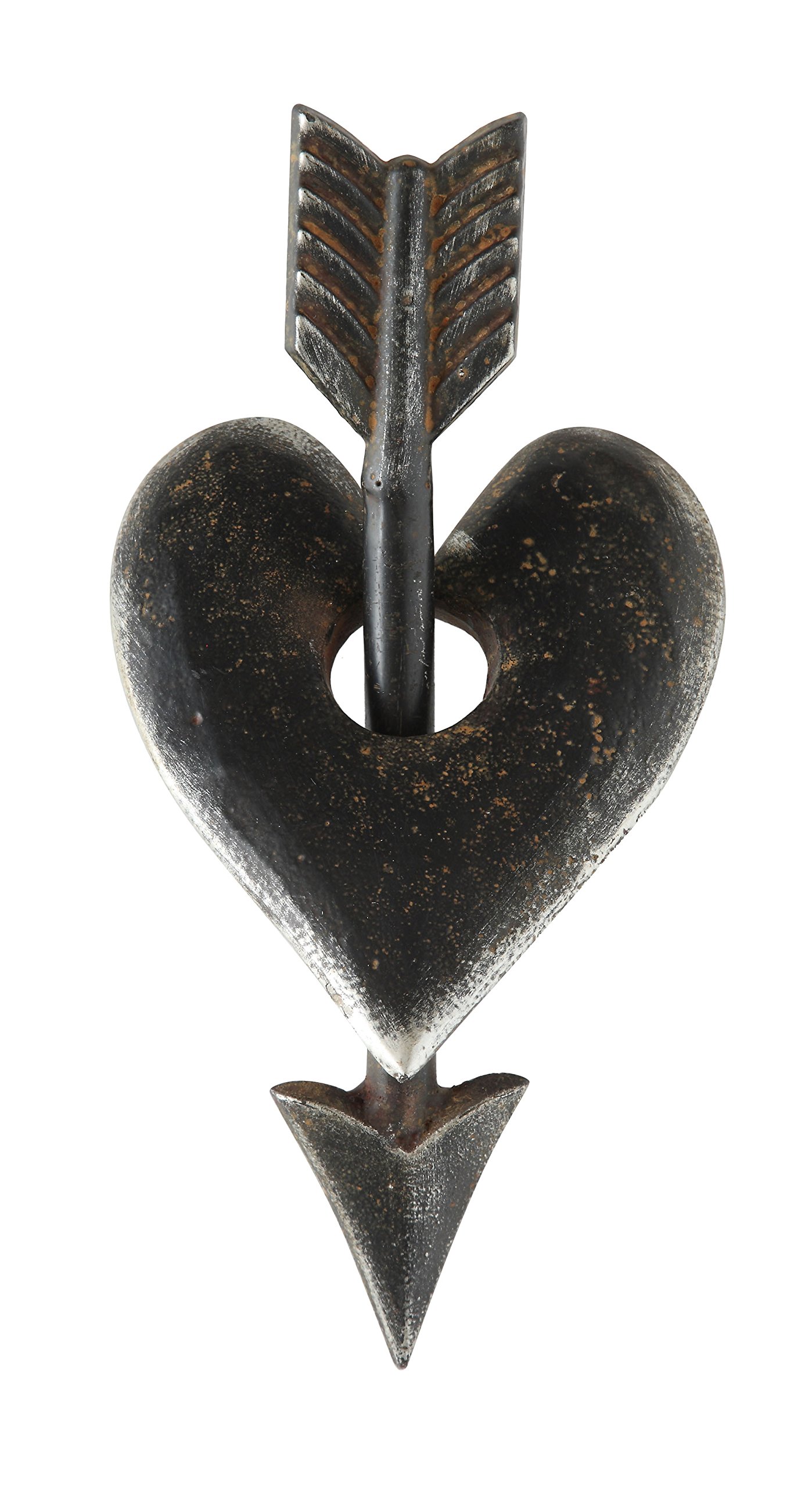 Creative Co-Op Cast Iron Heart & Arrow Wall Decor - Rustic Valentine's Day, Wedding & Home Decoration for Living Room, Bedroom & Garden