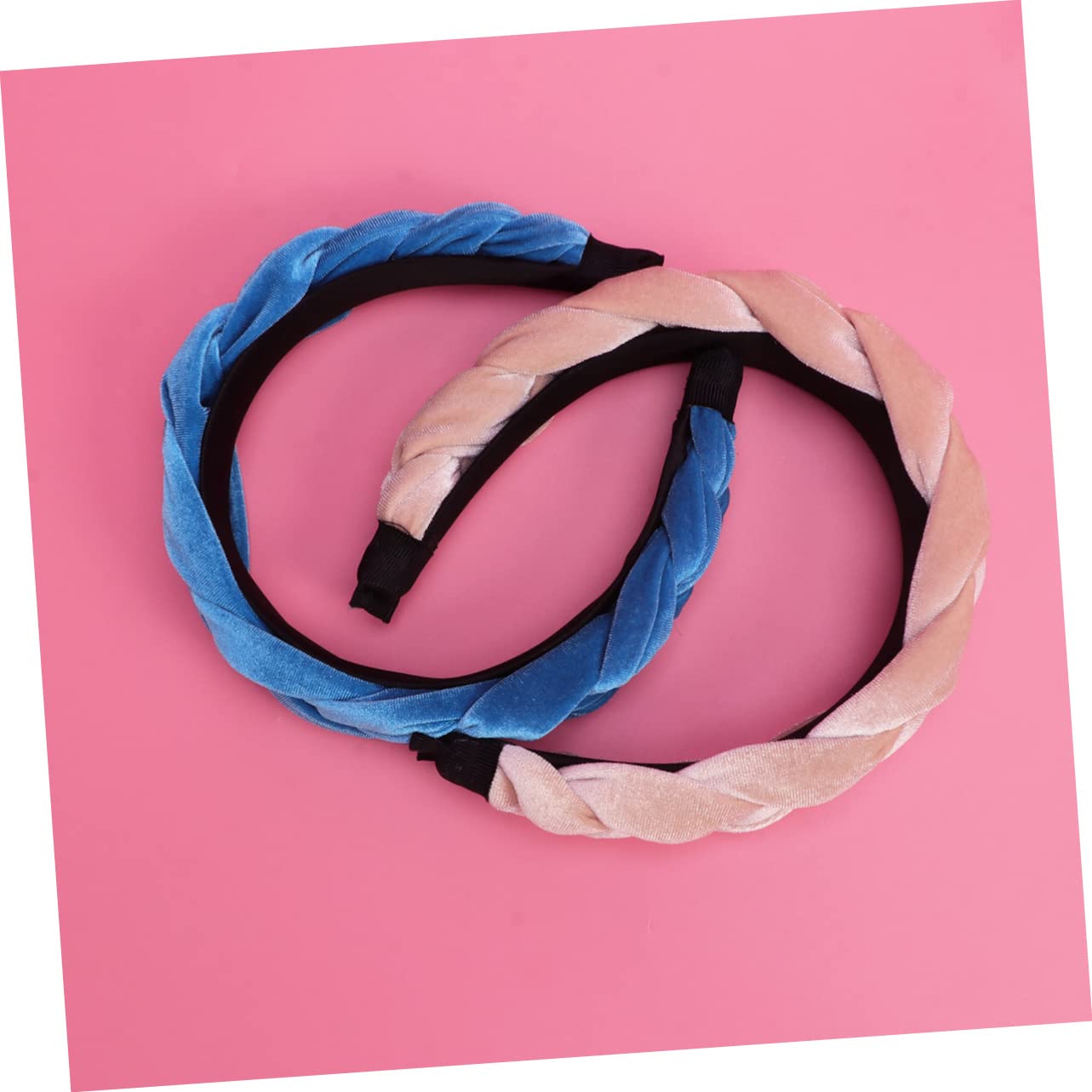 Beavorty 2-Pack Thick Suede Hairbands - Wide Braided Elastic Headbands for Women & Girls (3pcs x 2) | Perfect for Yoga, Workouts, and Everyday Styling