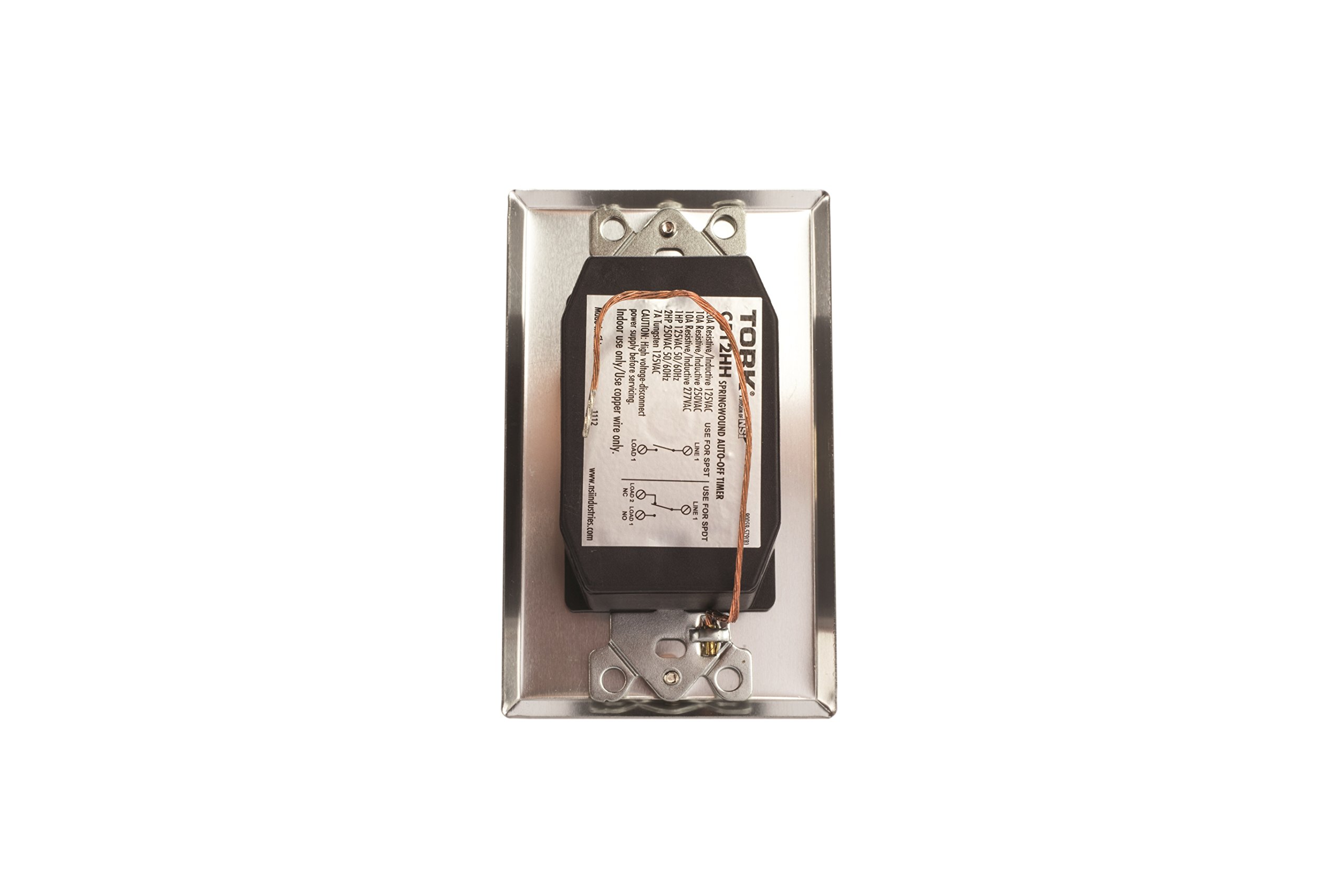 TORK C512HH 12-Hour Spring-Wound In-Wall Timer with Hold Setting & Metal Plate - Automatic Shutoff for Motors, Lights, Pumps, Fans (Ideal for Home, Office, Garage, Workshop)