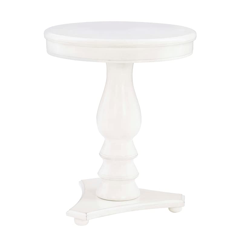 Powell Furniture Linon Bree Wood Accent Side Table in White - Modern End Table for Living Room, Bedroom & Office Decor