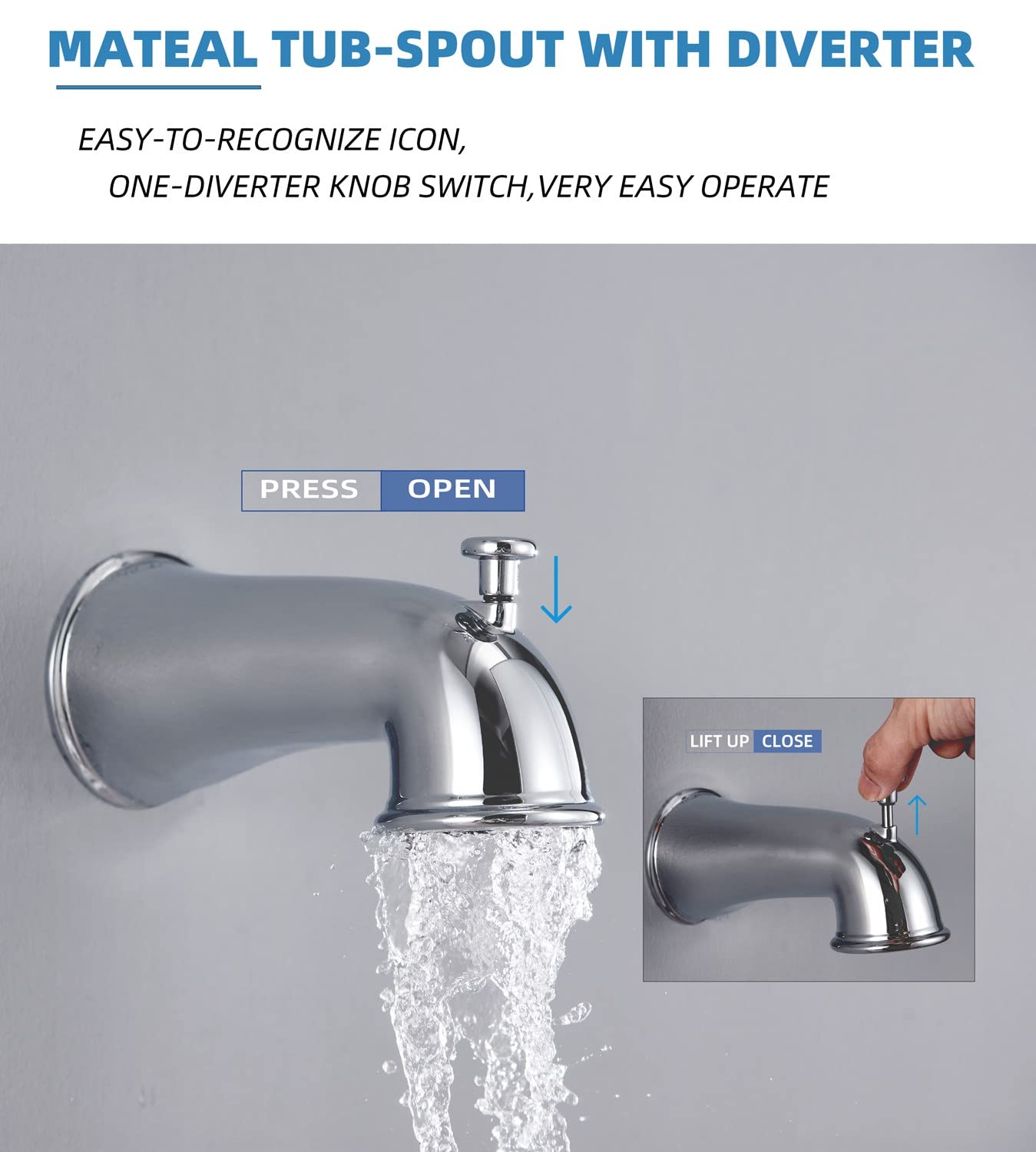 Premium Chrome Single Handle Shower System with Tub Spout - Rain Mixer Shower Faucet Combo Set with Valve for Modern Bathroom Renovation | Perfect for Spa-Like Showers and Relaxing Baths