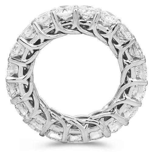 14K White Solid Gold Women's Diamond Prong Eternity Ring Band - 6.75 Carat Total Weight | Elegant Wedding, Anniversary & Engagement Jewelry Gift for Her