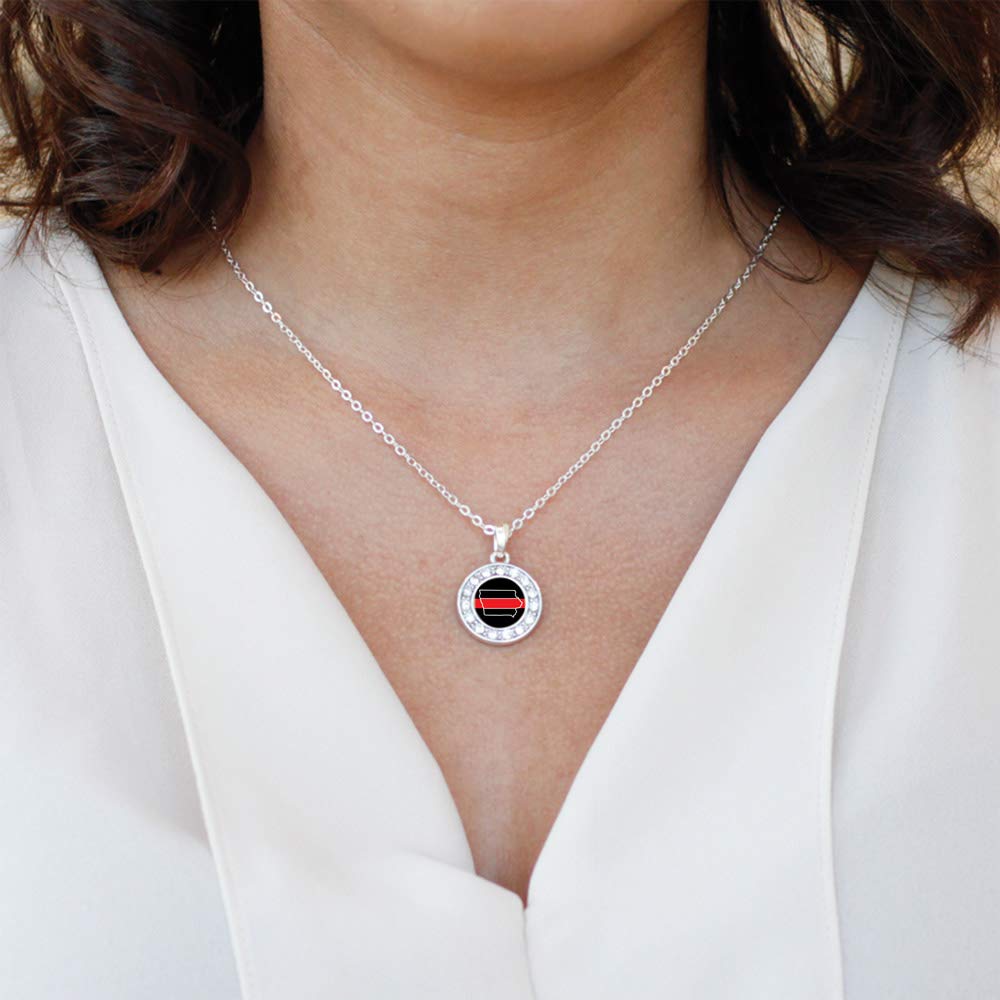 Inspired Silver - 18 Inch Sterling Silver Circle Charm Necklace with Cubic Zirconia, Elegant Layering Jewelry for Women | Perfect for Everyday Wear, Gift Giving & Special Occasions