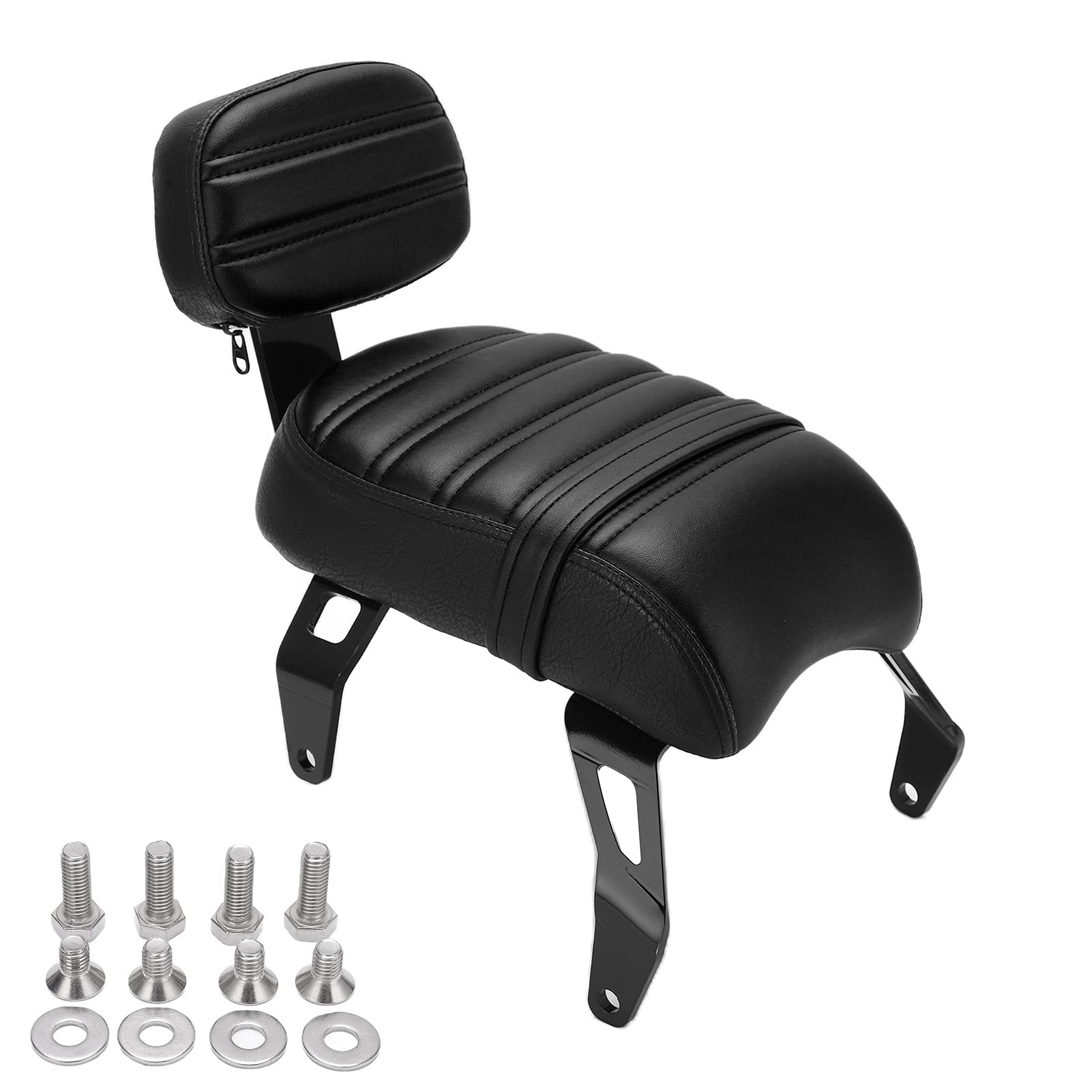 Premium Motorcycle Passenger Seat with Backrest Kit - Replacement for Indian Scout Bobber 2018-2021 (Black) | Comfortable Rear Seat for Long Rides & Two-Up Touring
