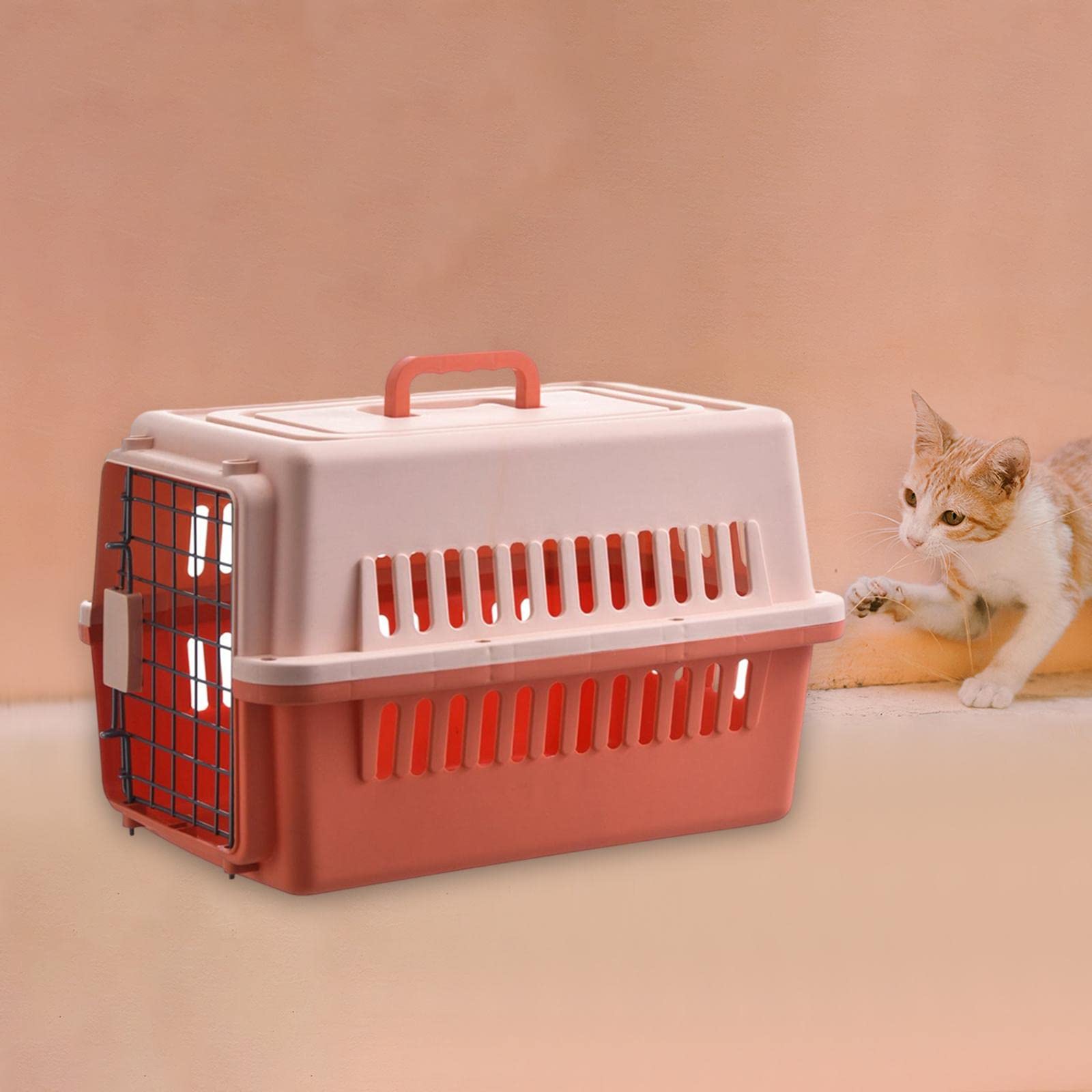 **Enakshi Hard-Sided Pet Carrier for Dogs & Cats - Orange Travel Kennel with Nest Tote Organizer | Durable Pet Crate for Airplane, Car & Vet Visits | Pet Supplies & Dog Travel Accessories**