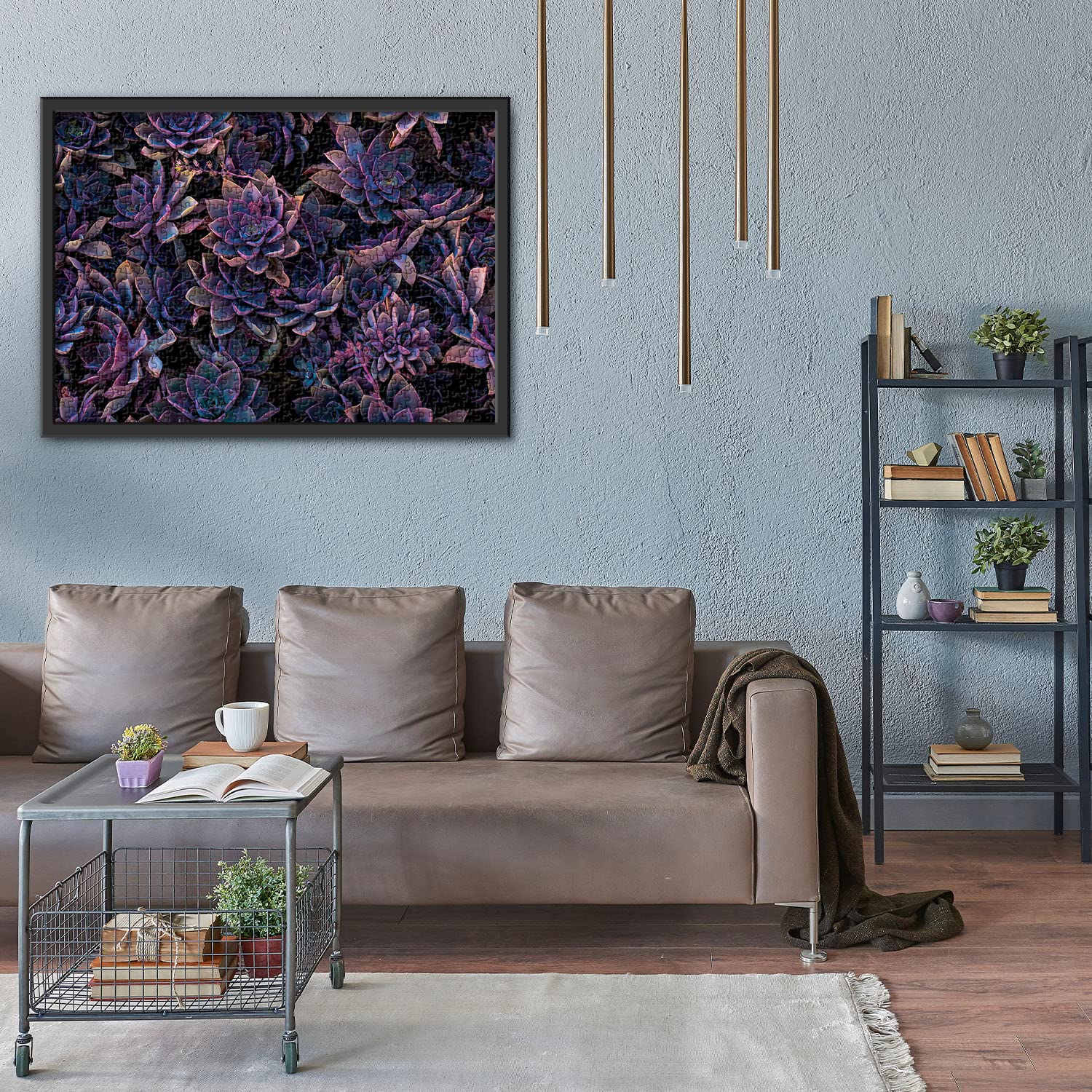 1000-Piece Impossible Purple Succulent Jigsaw Puzzle - Challenging Adult Puzzle with Vibrant Plant Design - Perfect for Stress Relief, Family Game Night & Home Decor