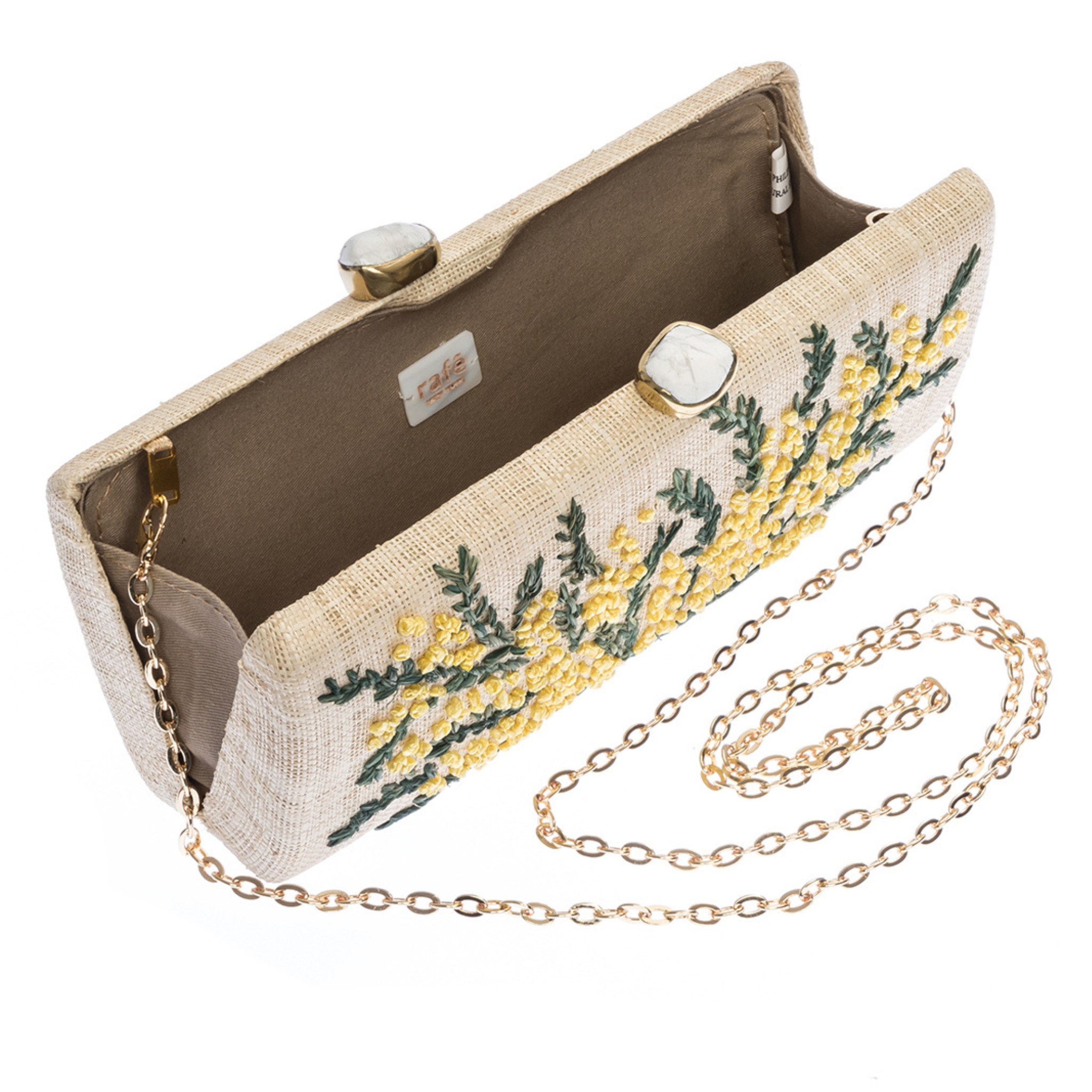 Alessandra Long Clutch Handbag - Natural & Yellow Leather Crossbody Purse for Women | Perfect for Evening Parties, Weddings & Special Occasions