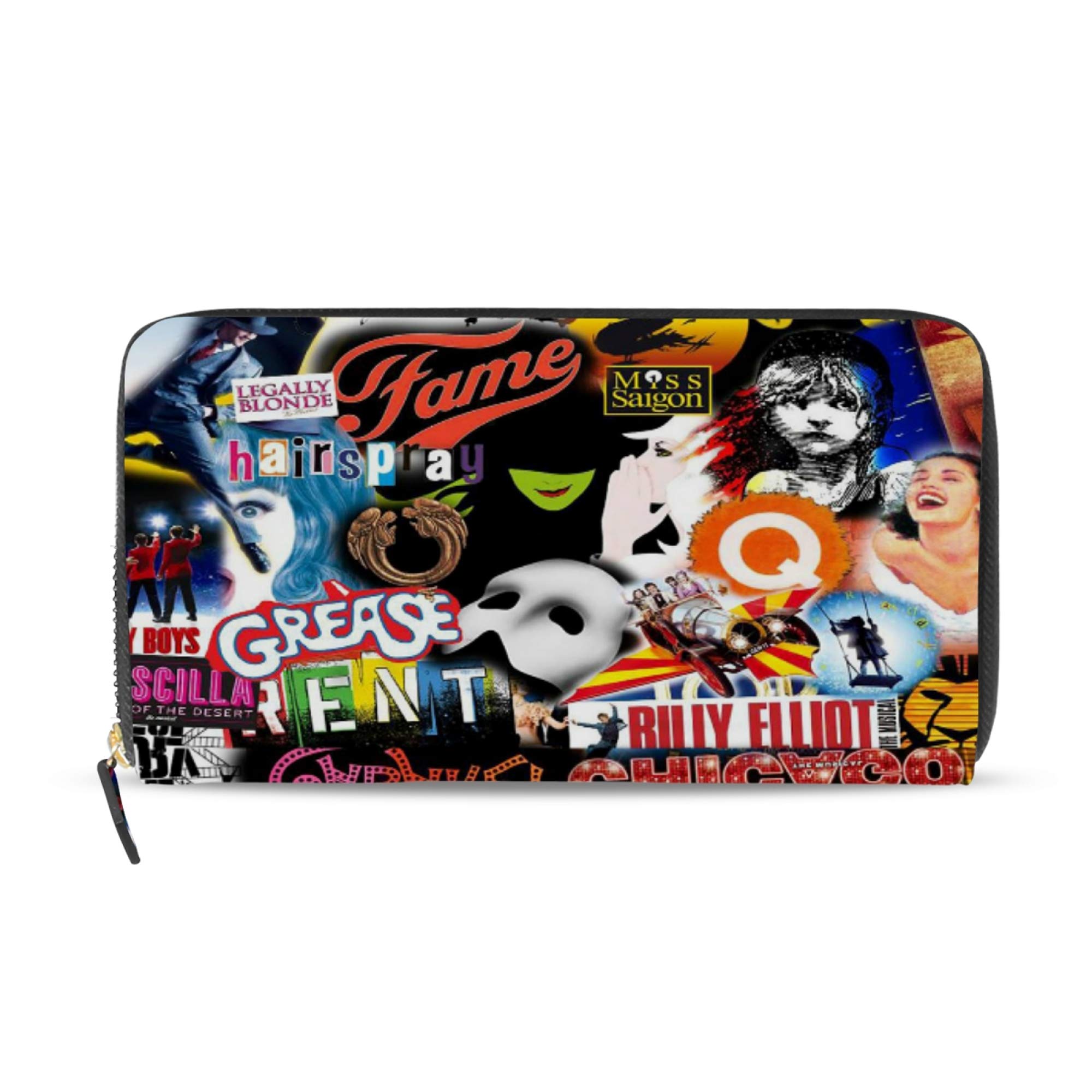 Broadway Collage Wallet for Men & Women - PU Leather Zip Around Credit Card Holder & Coin Purse - Ideal Birthday Gift for Best Friends, Perfect for Daily Use & Travel