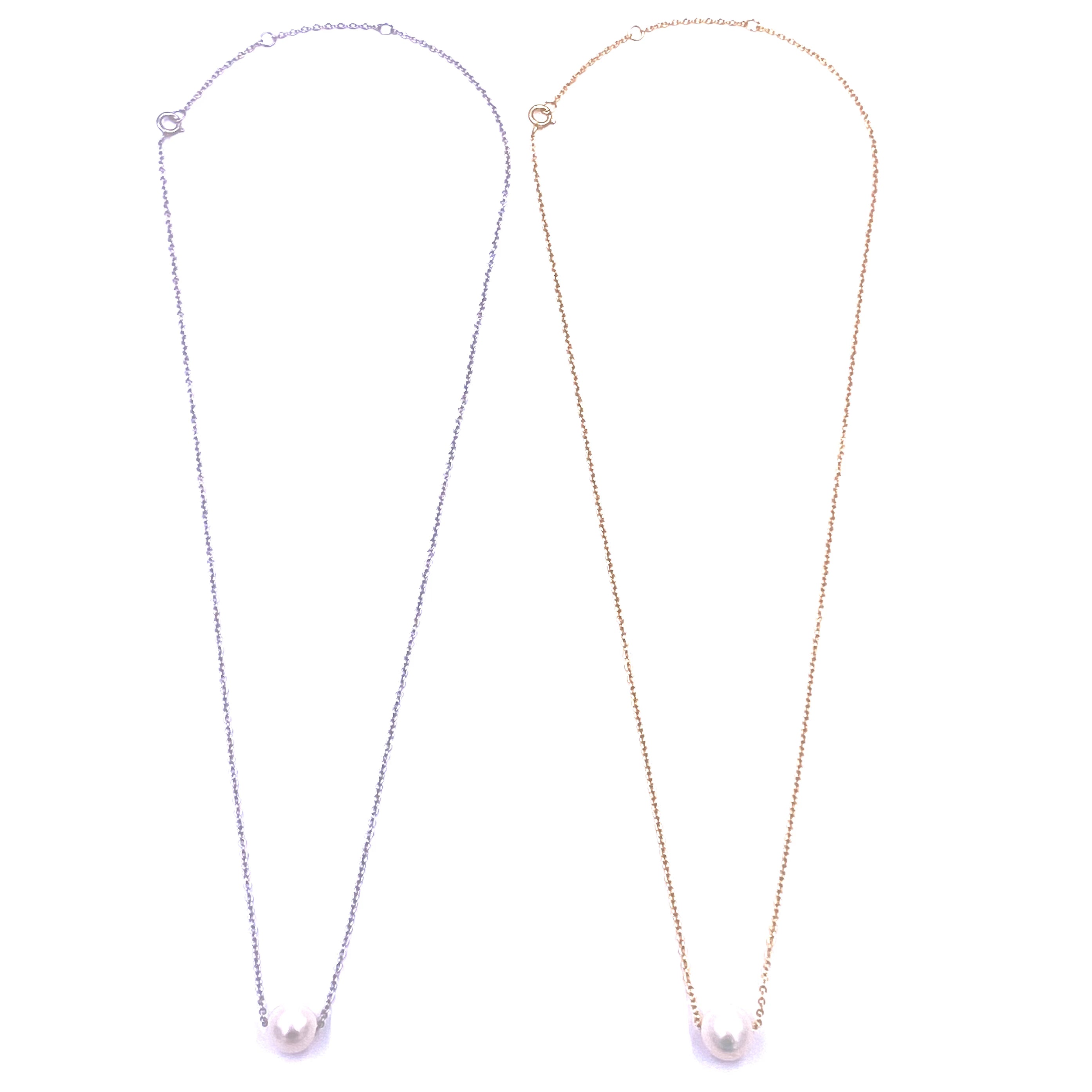 Ashley Gold Sterling Silver Floating Pearl Necklace - Elegant Dainty Jewelry for Women - Perfect for Weddings, Parties & Special Occasions