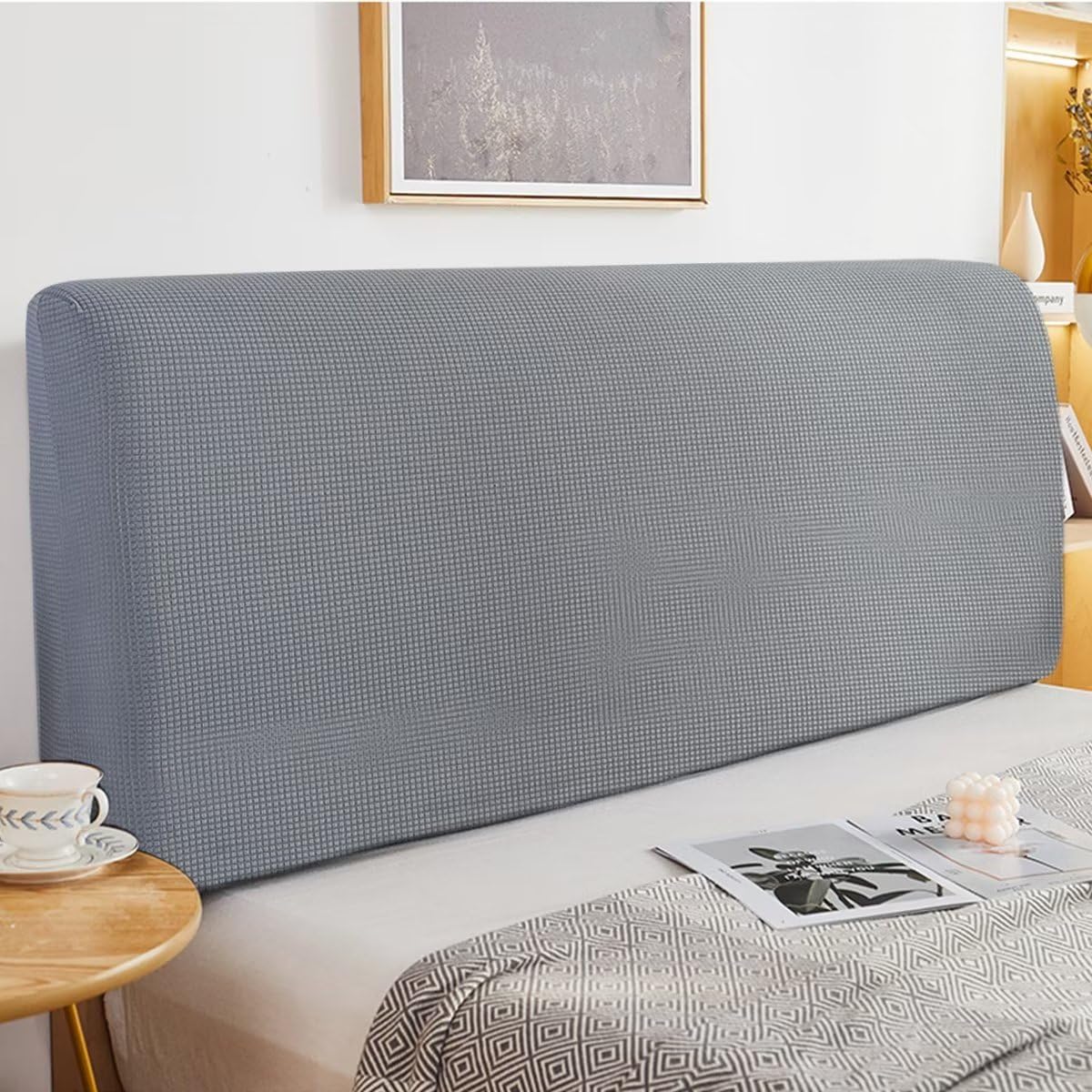 **Stretchable Universal Bed Headboard Cover - Dust-Proof & Decorative Slipcover Protector for King Size Beds (79