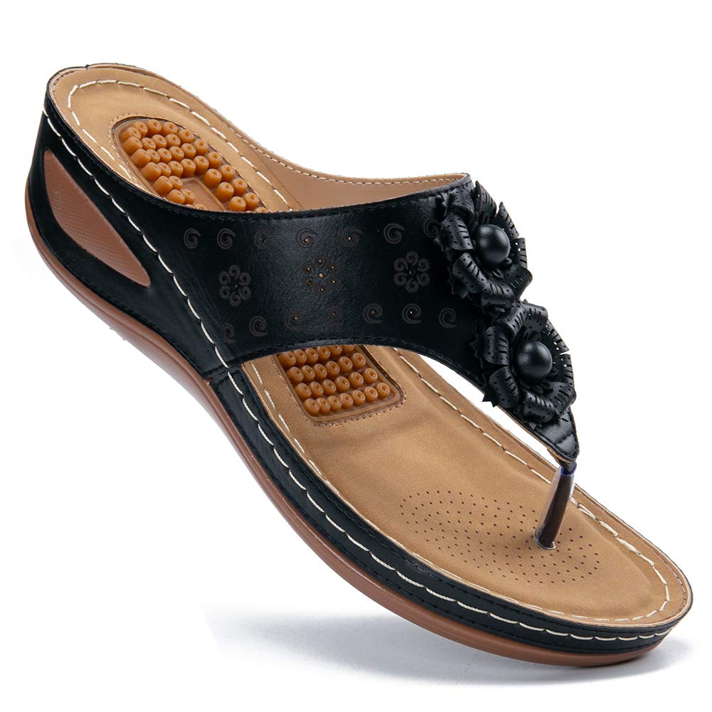 Ecetana Women's Comfortable Summer Flip Flops - Casual Wedge Sandals for Beach, Pool & Vacation | Breathable & Lightweight Walking Shoes