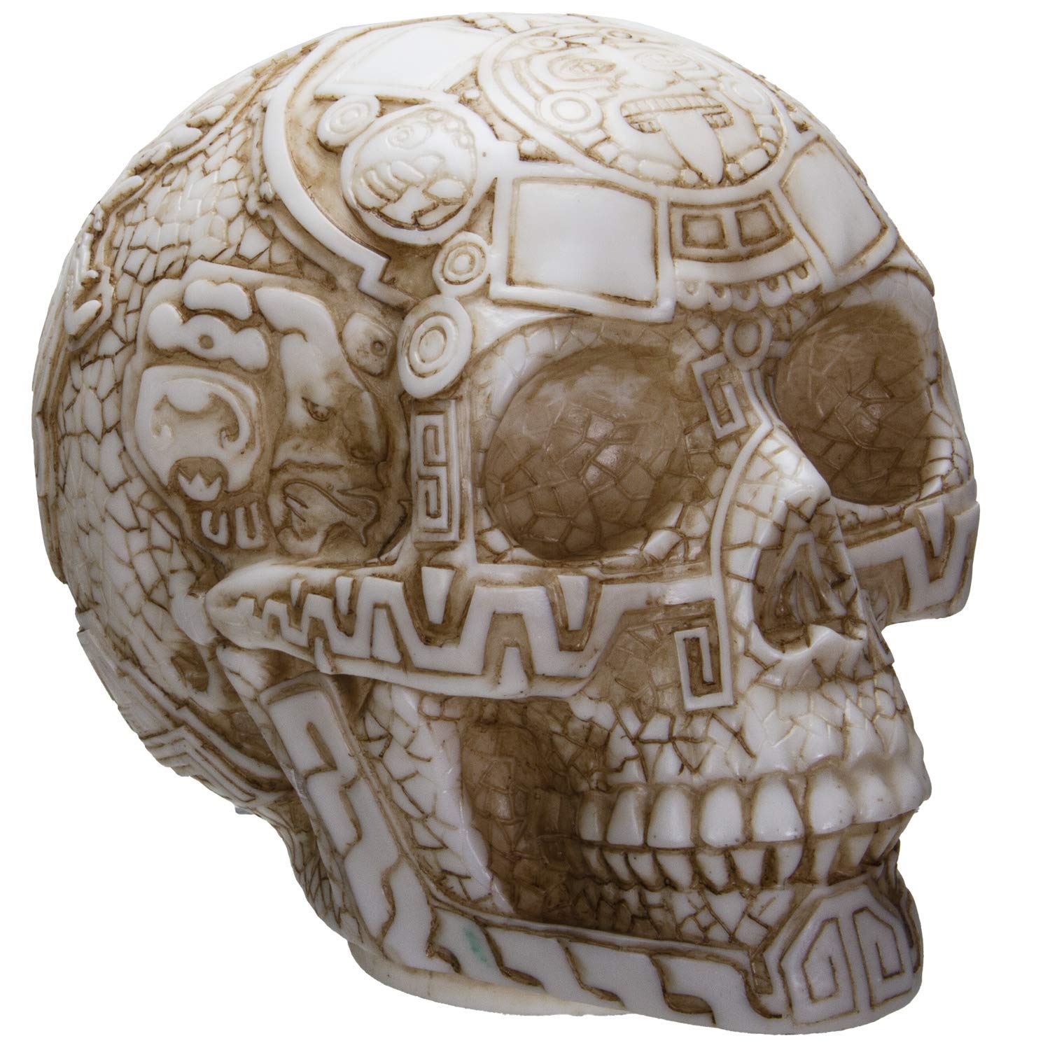 Aztec Skull LED Night Light with Dual USB Charging Ports - White Home Decor for Bedroom, Office & Gifts | Pacific Giftware