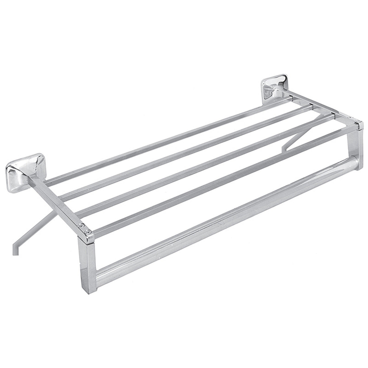 Bradley 9301 Polished Chrome Towel Shelf with Towel Bar & Support Brace - Surface Mounted Bathroom Storage for Hand Towels, Washcloths & Toiletries | Perfect for Bathrooms, Kitchens & Laundry Rooms
