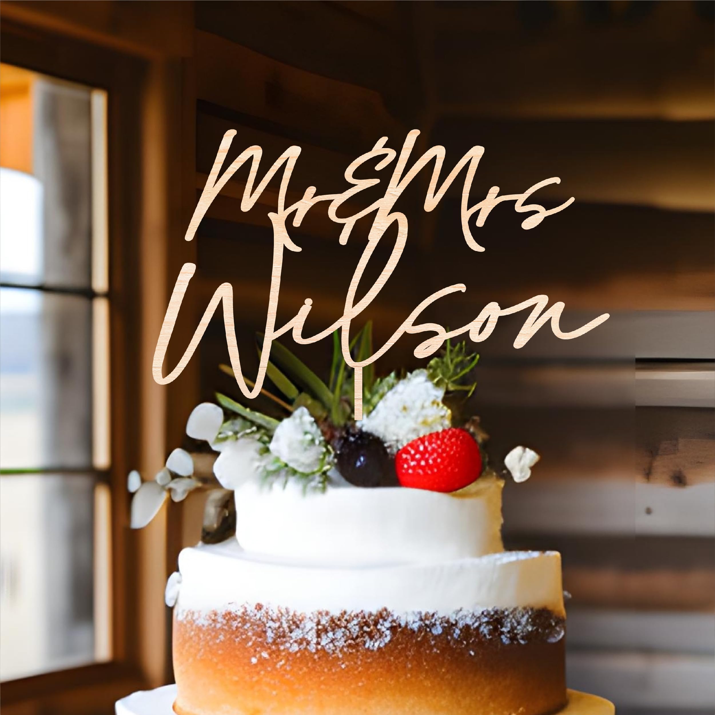 Personalized Cake Topper - Custom Name Wedding Cake Topper for Bride & Groom - Elegant Cake Decoration for Weddings, Anniversaries & Special Celebrations