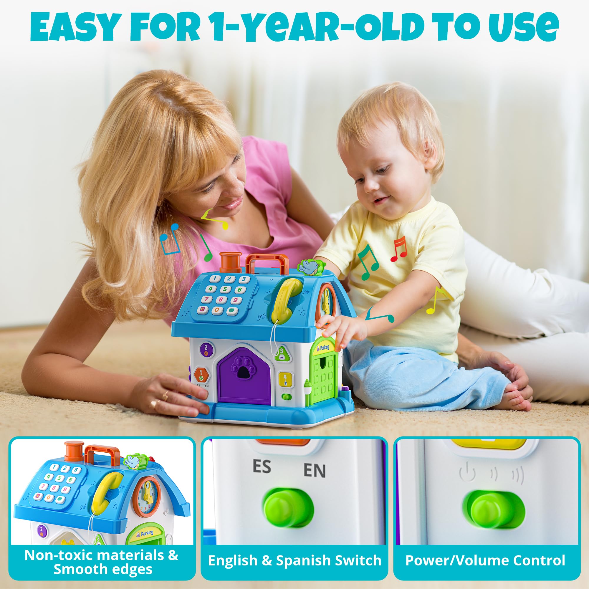 Montessori Toys for 1 Year Old - Educational Learning Toys for Toddlers 12-18 Months - Perfect First Birthday Gift for Boys & Girls - Wooden Sensory Toys for Early Childhood Development - Ideal for Playtime, Daycare & Homeschooling