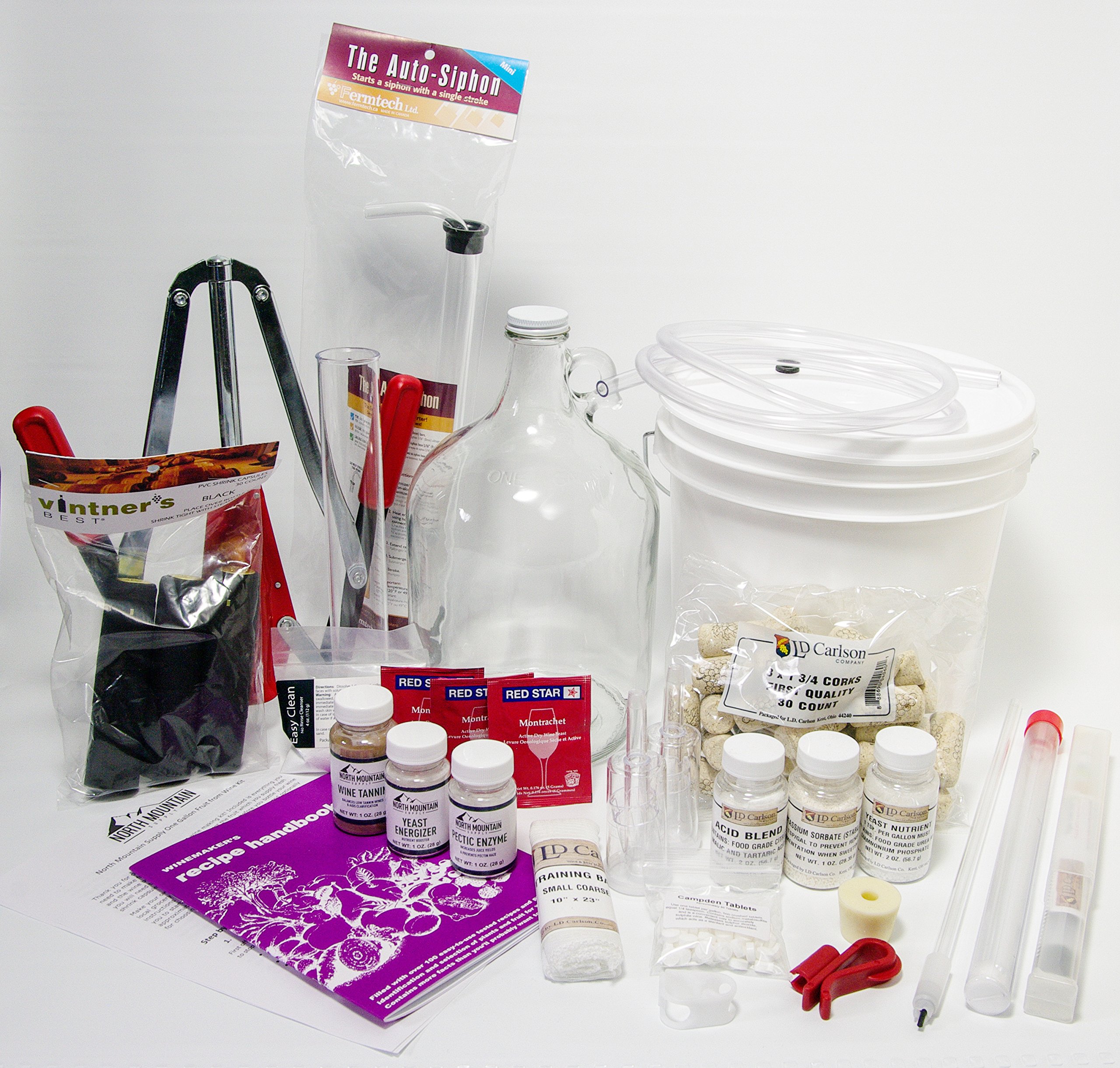 North Mountain Supply - NMSWFFC-30 1 Gallon Fruit Wine Making Kit (30-Piece Complete Set) - Includes All Equipment, Just Add Fruit & Bottles - Perfect for Home Brewing, DIY Wine Making, and Gifts