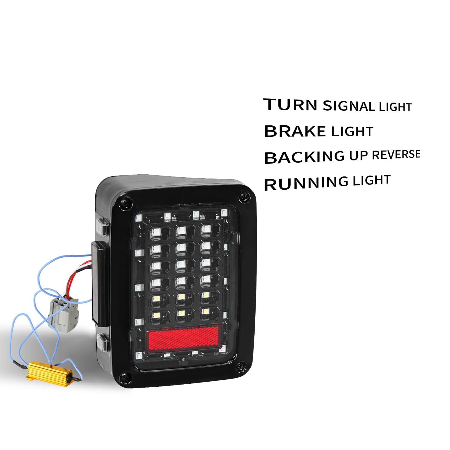 Hooke Road LED Tail Light Assembly for 2007-2018 Jeep Wrangler JK & Unlimited - Brake Light & Turn Signal Replacement - Off-Road & Night Driving Safety Upgrade