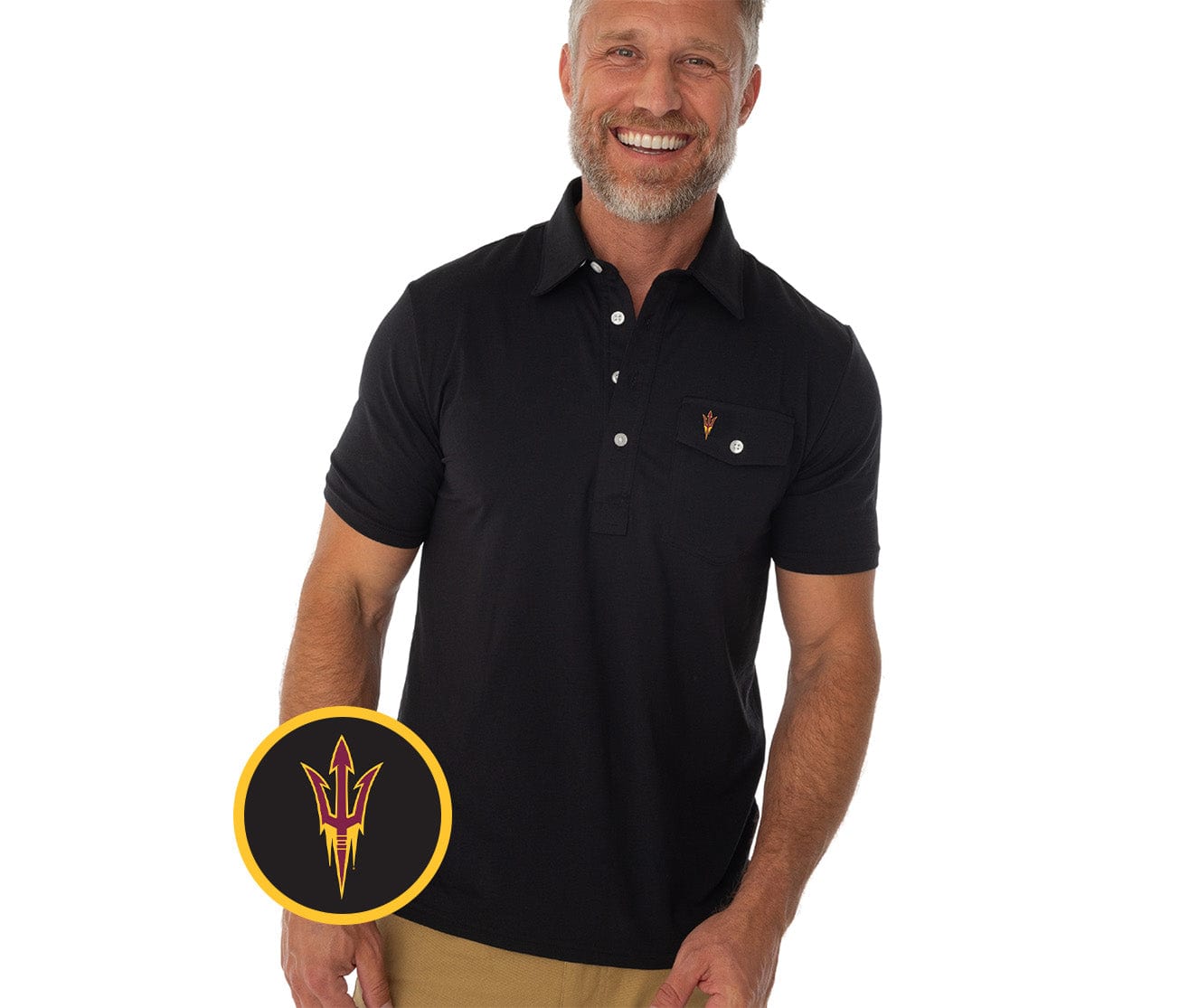 Arizona State University Coach's Performance Players Shirt - Pitchfork Design in Black | Comfortable & Durable for Football Games, Training & Fan Apparel