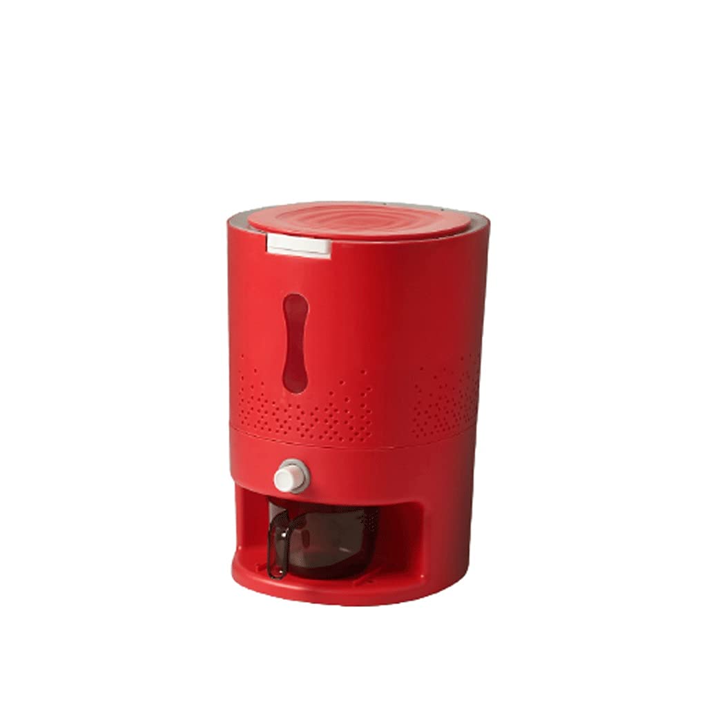 **Premium Sealed Grain Storage Container with Measuring Cup - 27.5x30x41cm Airtight Rice Bucket & Cereal Dispenser for Kitchen - Perfect for Flour, Sugar, Pasta & Bulk Food Storage (Red)**    *(Ideal for Pantry Organization, Meal Prep & Keeping Dry Goods Fresh)*