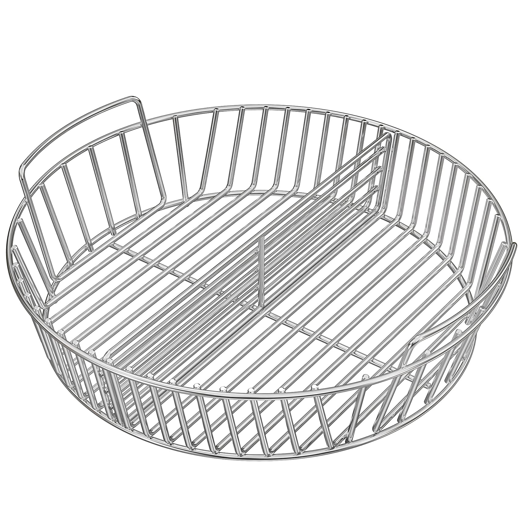 OnlyFire Stainless Steel Charcoal Ash Basket & Briquet Holder - Heavy Duty BBQ Grill Accessories for Weber 22