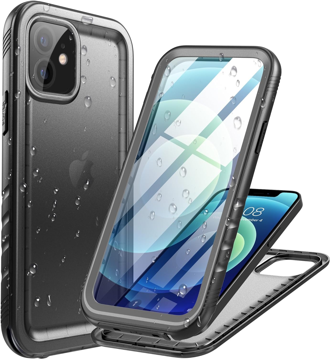 iPhone 12/12 Pro Waterproof Shockproof Case with Screen & Camera Protector - Heavy Duty 360° Full Body Protection, Dustproof Hard Bumper for Outdoor, Sports & Underwater Use