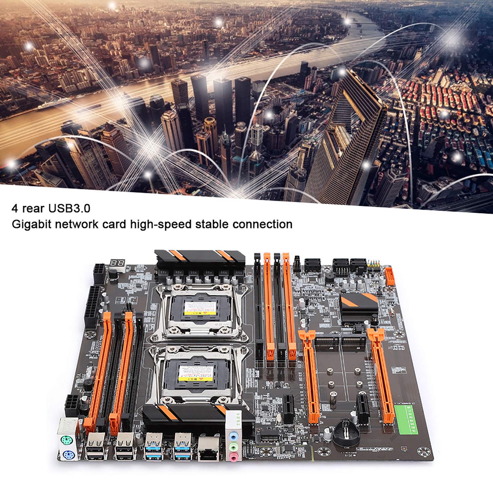 Dual Socket Desktop Motherboard LGA 2011-3, DDR4 Support for E5 CPU - Ideal for Gaming PC, Studio Workstation & Computer Simulator Builds