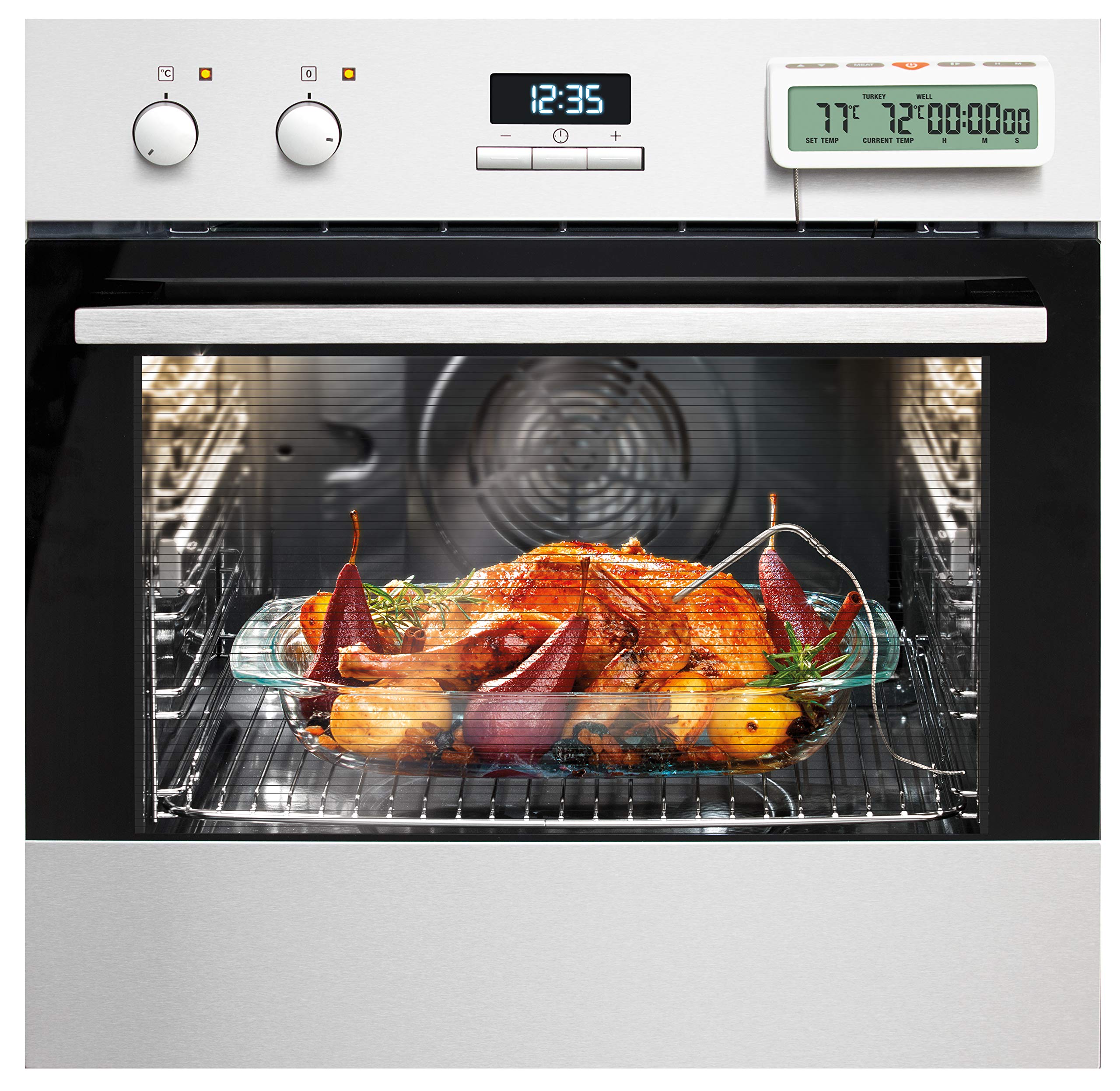 Accura Digital Oven Thermometer with Timer - Tescoma 634490.00 - Perfect for Baking, Roasting & Grilling - Kitchen Cooking Essential