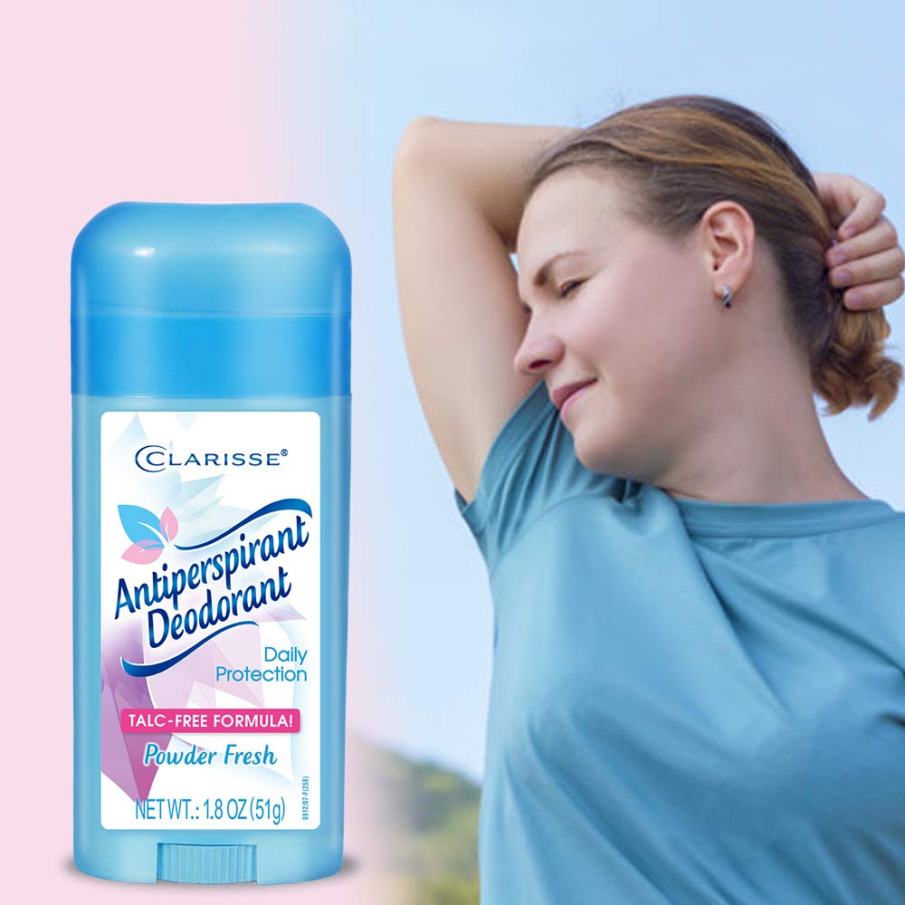 Clarisse Women's Deodorant Antiperspirant - Powder Fresh Scent, 2.5 oz, Long-Lasting Protection for Daily Use & Active Lifestyle