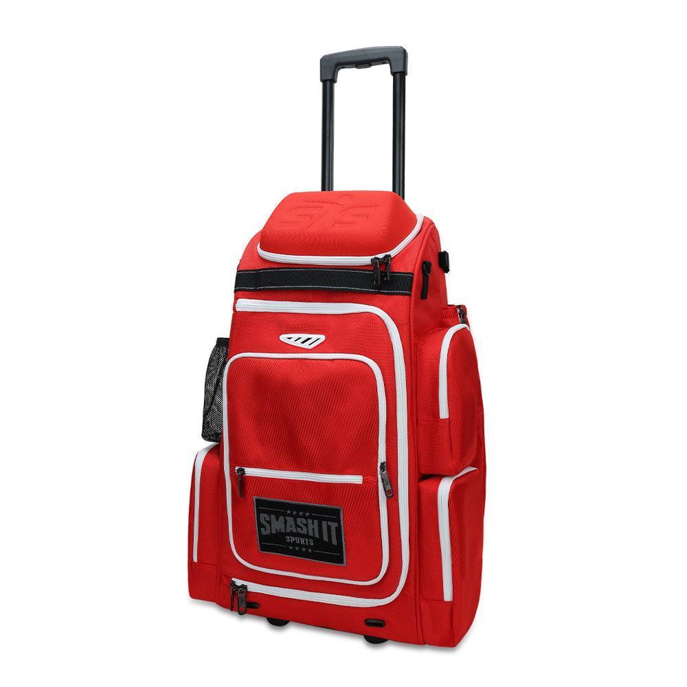 2025 Smash Ops Lil' Guerrilla Hybrid Roller Bat Pack Bag - Red & White Backpack for Baseball, Softball & Travel - Perfect for Sports Gear Storage & Team Equipment Organization