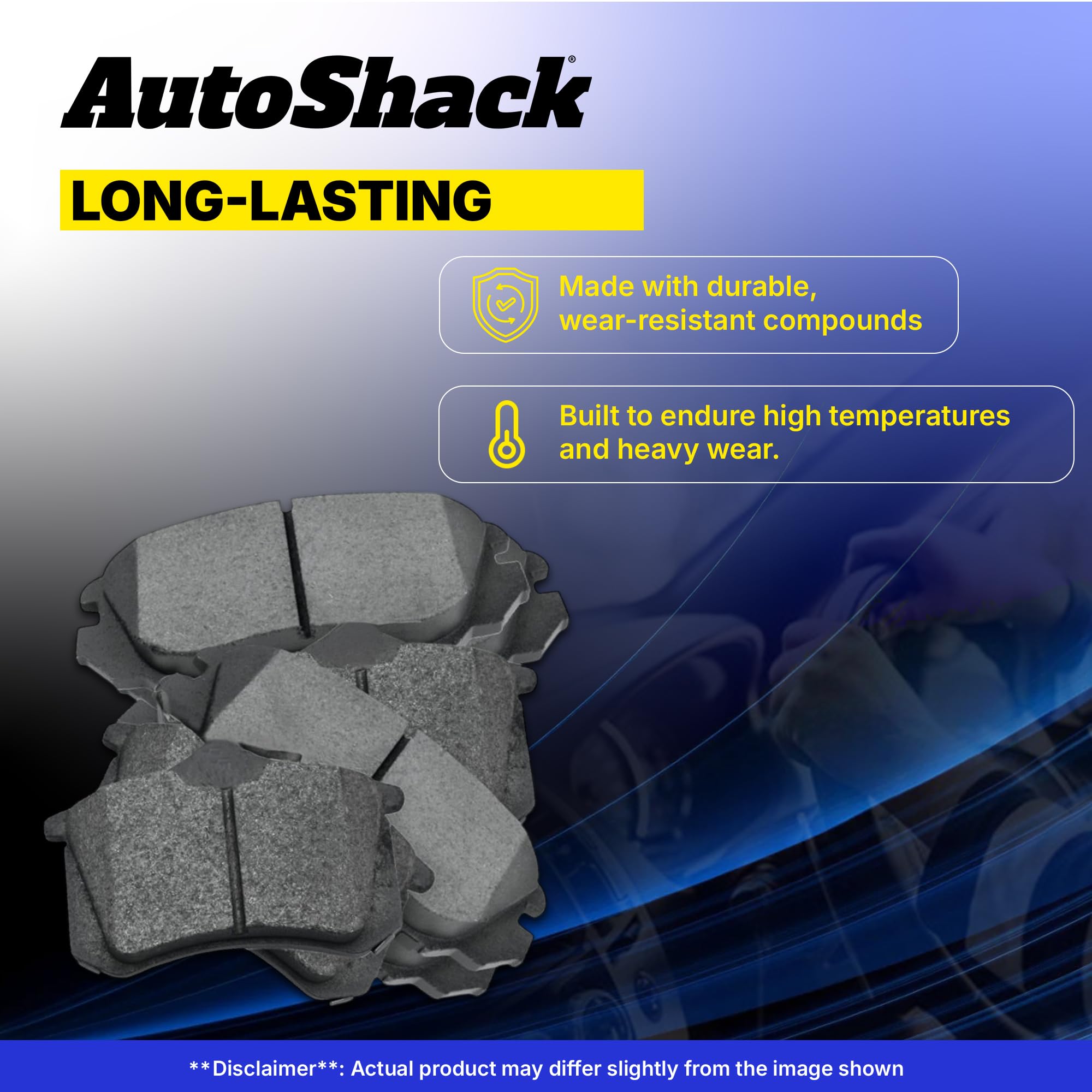 AutoShack Premium Ceramic Front Brake Pads Set - Compatible with 2000-2005 Toyota Celica, MR2 Spyder, Echo, Prius, Scion xA/xB, iQ - Low Noise & Dust Free - Perfect for City Driving & Daily Commute