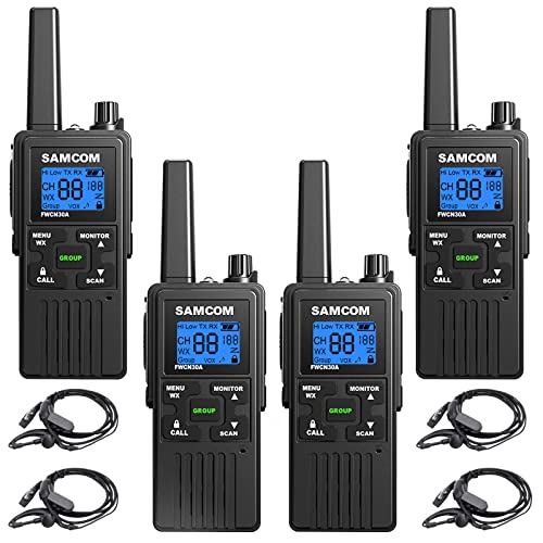 4 Packs Black+Black Walkie Talkies