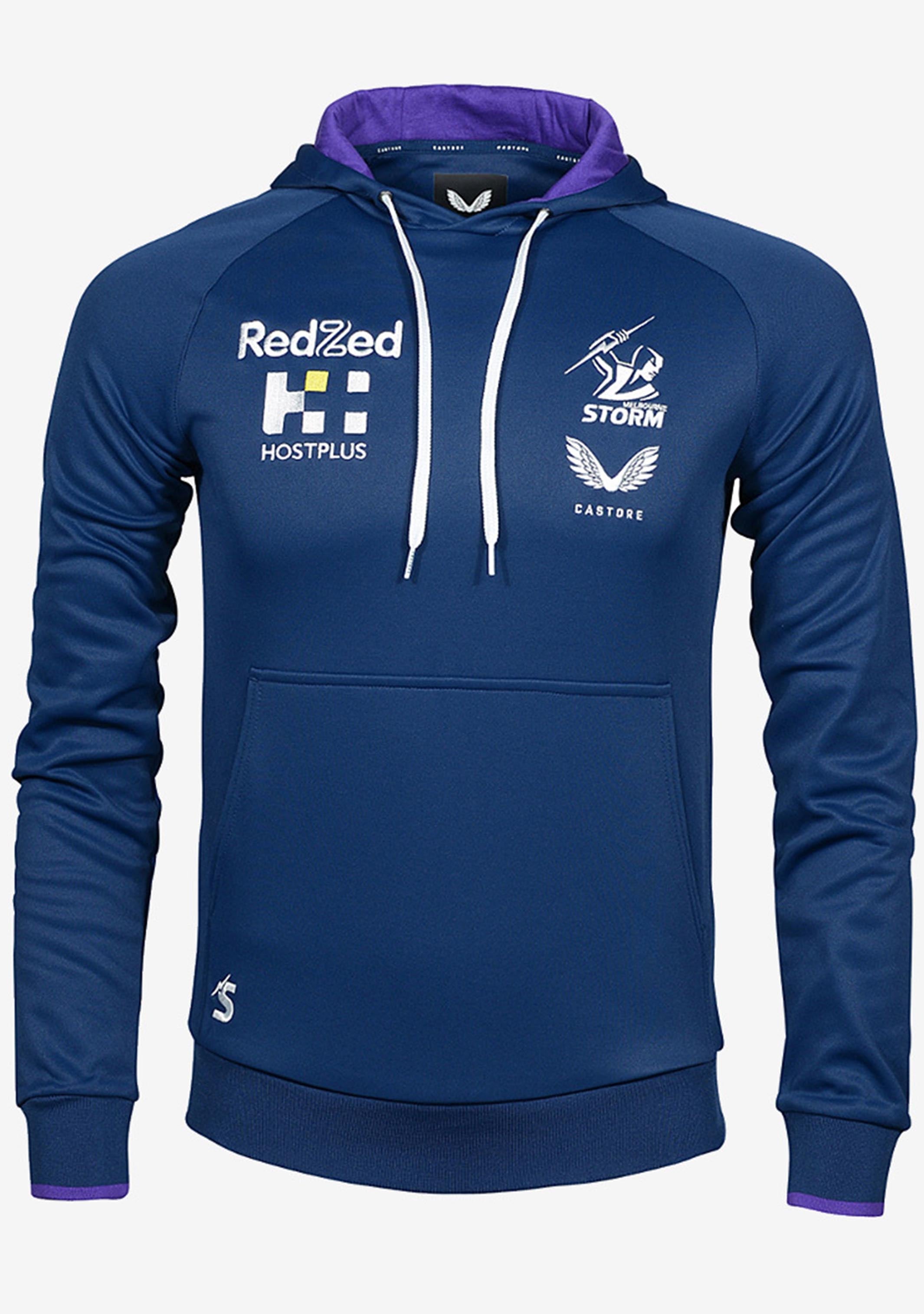 Castore Men's Melbourne Storm Training Hoodie - Navy Blue - Breathable & Comfortable Workout Hooded Sweatshirt for Gym, Running & Casual Wear
