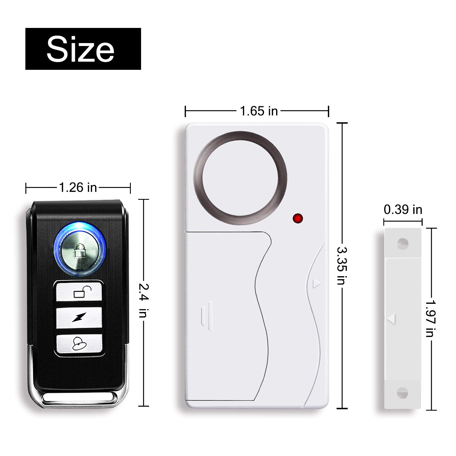 NineLeaf Wireless Door Alarm with Remote - Anti-Theft Window & Contact Sensor Alarm for Home Security - Pool Door Alarm, Entry Chime & Apartment Alarm - Fridge Door Open Alert for Child Safety (1 Pack) - Ideal for Homes, Offices, Pools & Baby Proofing