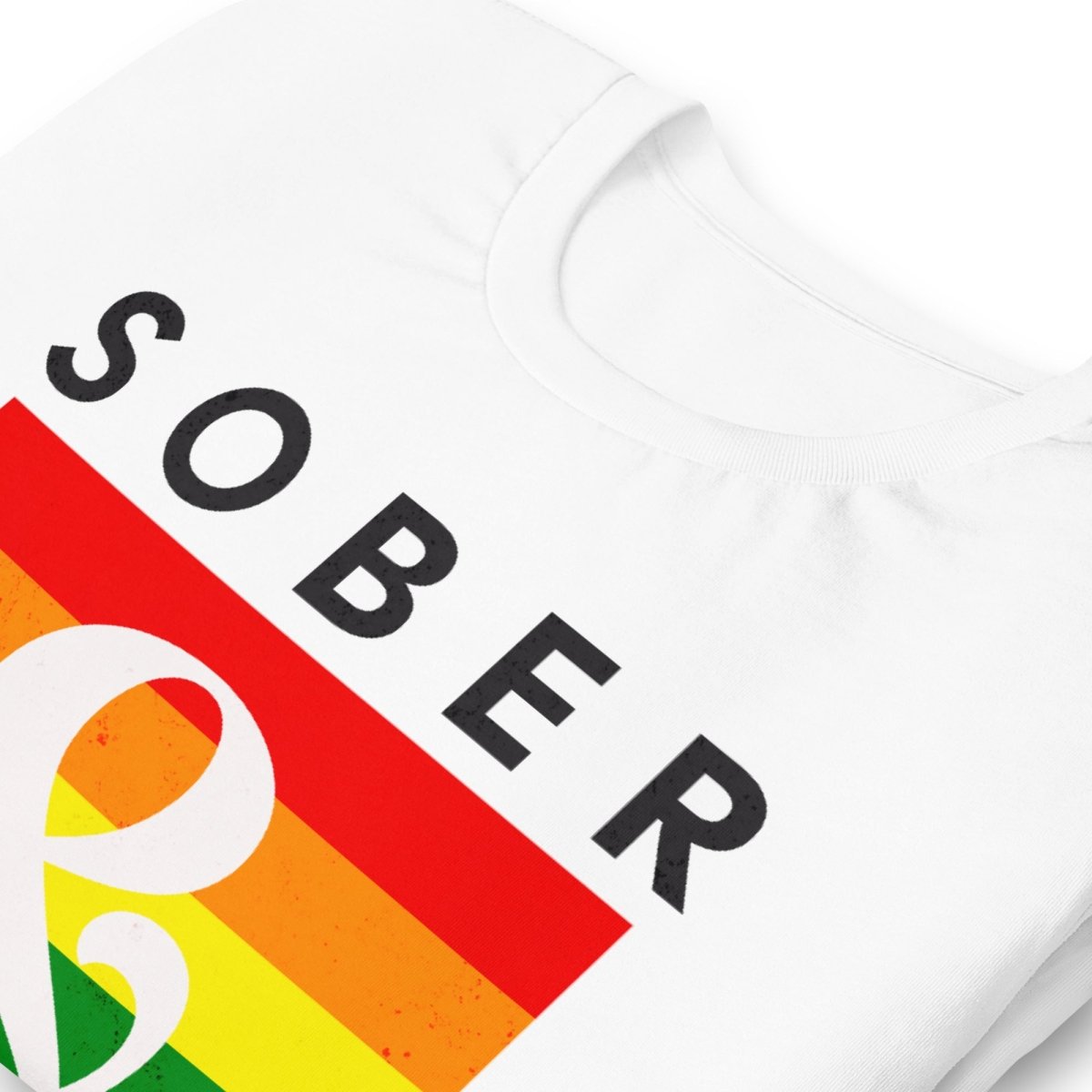 Sober & Proud Unisex T-Shirt | Rainbow Resilience Collection | Motivational Recovery Apparel for AA Meetings & Pride Events
