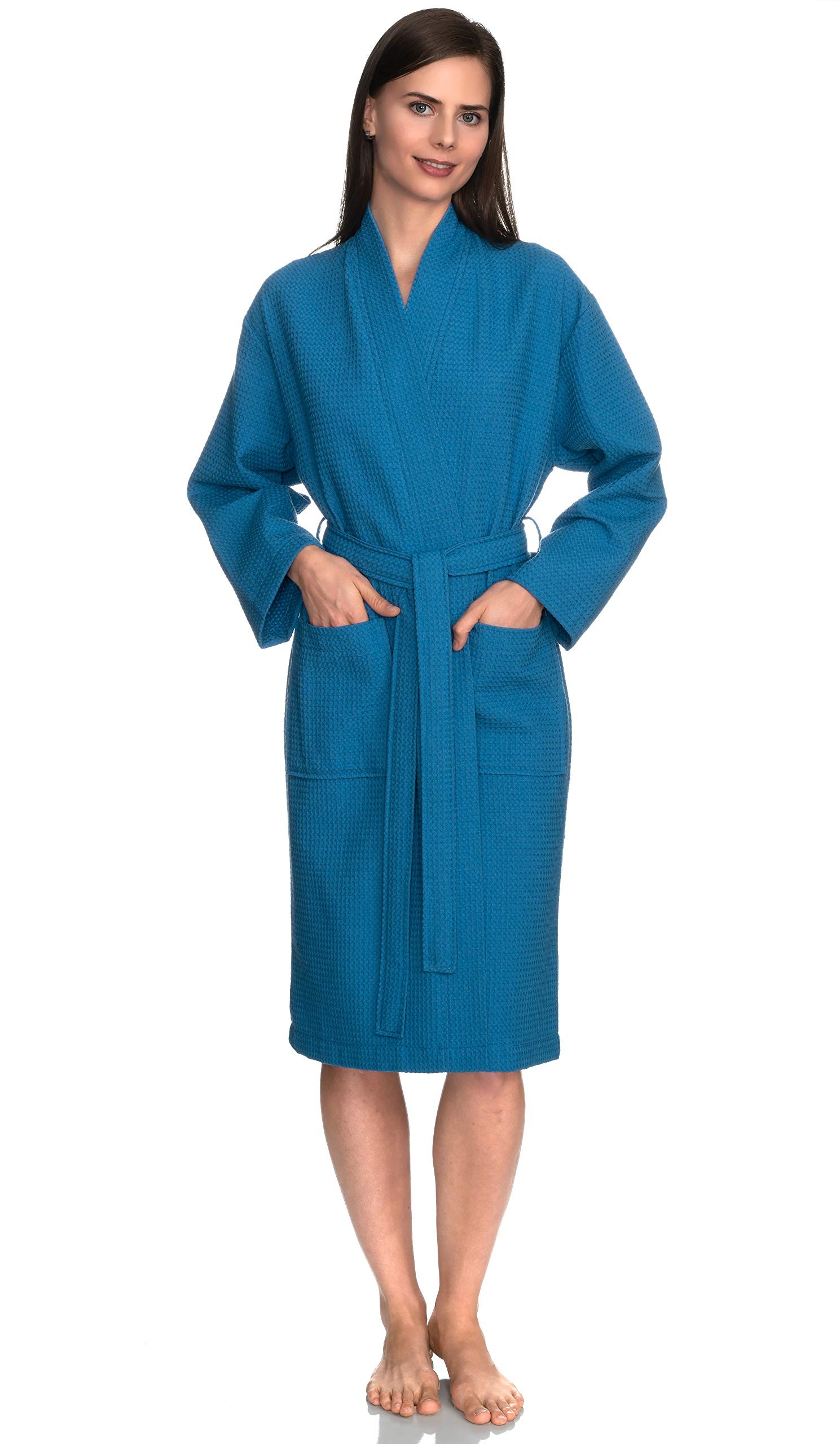 TowelSelections Women's Kimono Waffle Spa Bathrobe - Soft Cotton Robe for Women | Perfect for Spa, Bath, Lounge & Relaxation at Home