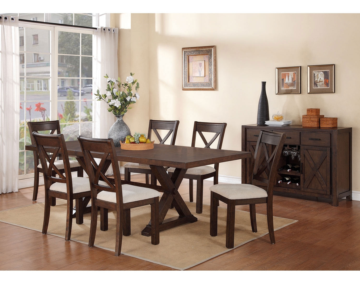 Claira Extendable Dining Table - Rustic Brown Finish, Expandable Farmhouse Table for Kitchen & Dining Room, Perfect for Family Gatherings & Entertaining Guests