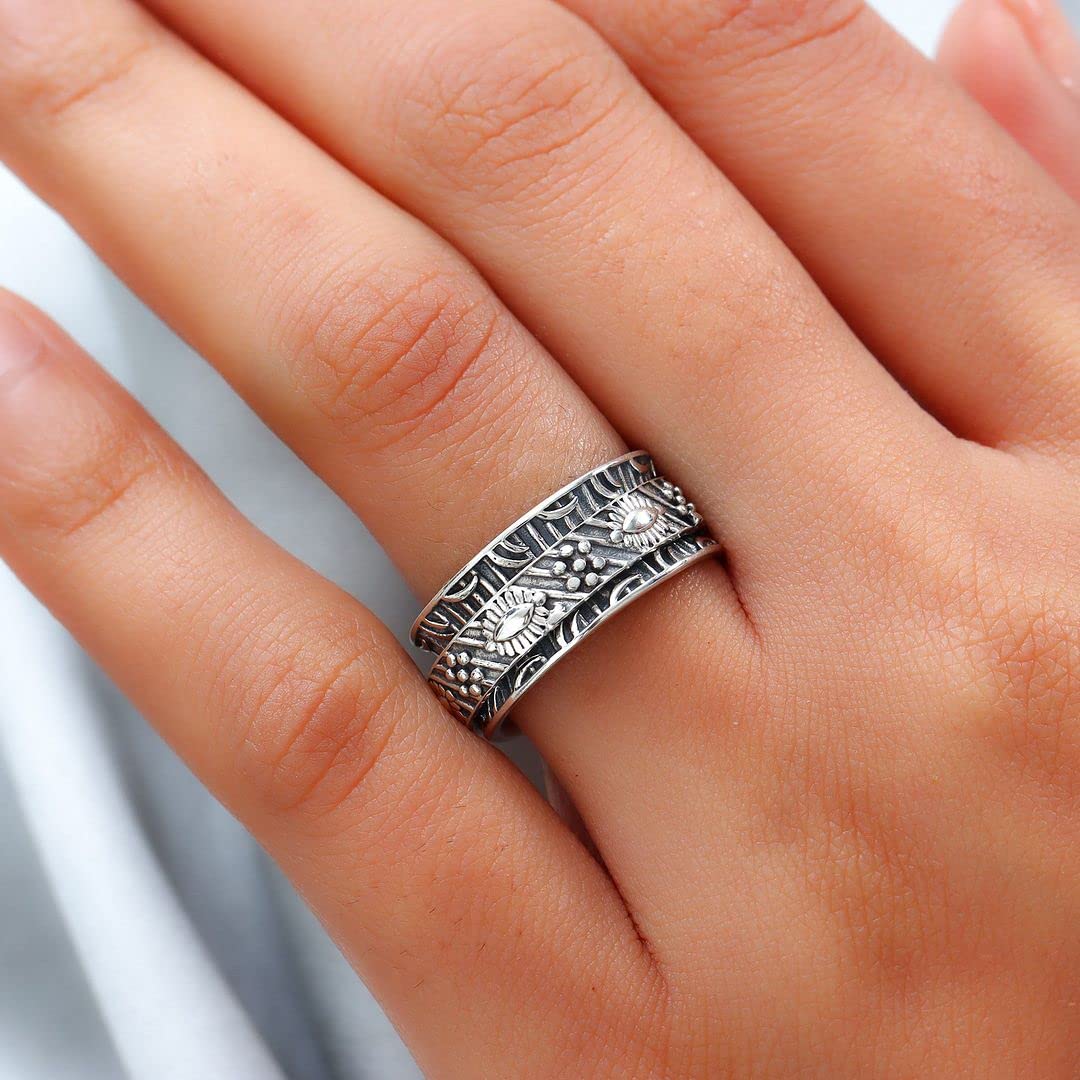 925 Sterling Silver Mom Spinner Ring for Women - Elegant Spinning Band Gift for Mother's Day, Birthday & Anniversary - Perfect for Everyday Wear, Special Occasions & Heartfelt Gifting