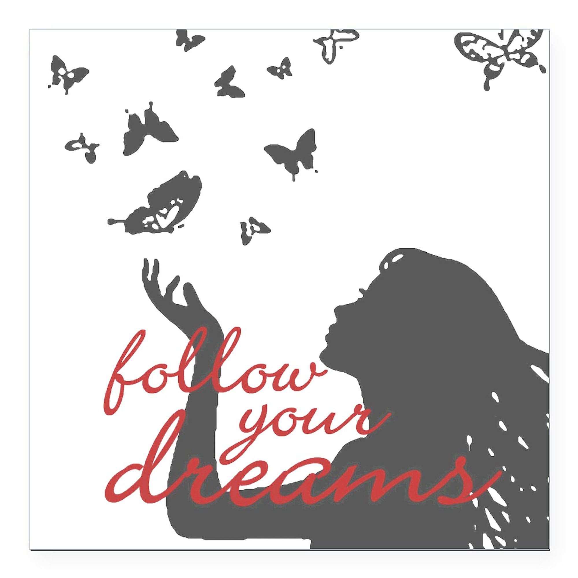 Follow Your Dreams 3x3 Inch Square Car Magnet - Strong Magnetic Bumper Sticker for Cars, Trucks & Vehicles - Motivational Decoration for Office, Home & Gifts