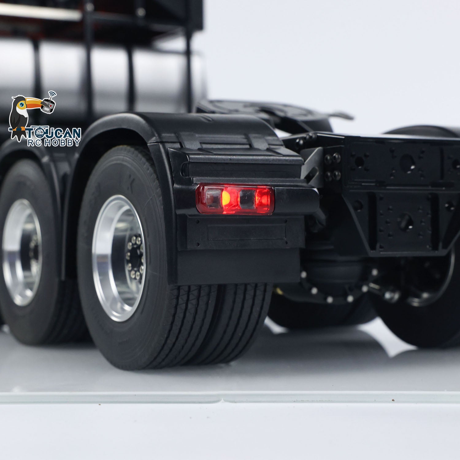 Custom 1/14 Scale 8x8 RC Tractor Truck with Metal Equipment Rack, Sound & Light System, Front Hook - Compatible with 3363 & 1851 Radio Control Model Cars - Perfect for Off-Road Adventures & Construction Play Scenes