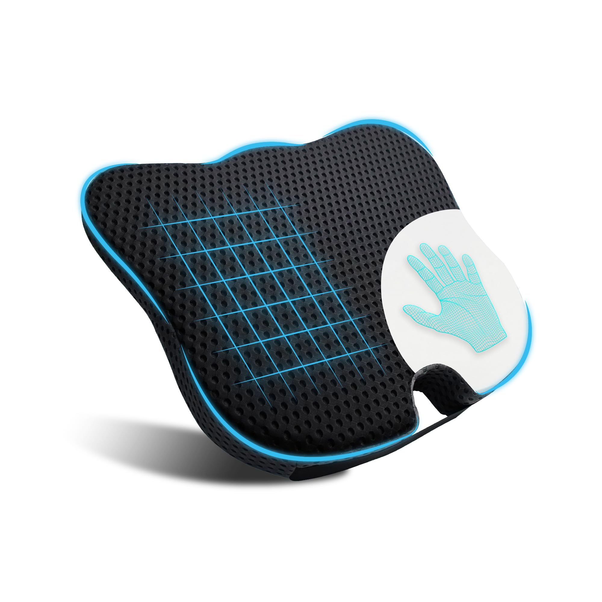 Premium Memory Foam Car Seat Cushion for Long Drives - Ergonomic Back & Hip Support - Universal Fit for Cars, Trucks & Office Chairs (Black) | Perfect for Commuting, Road Trips & Work Comfort