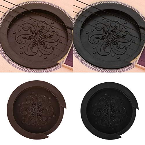 Acoustic Guitar Silicone Soundhole Cover - Black | Noise Reduction Plug for Guitar Accessories | Perfect for Practice, Recording & Live Performances